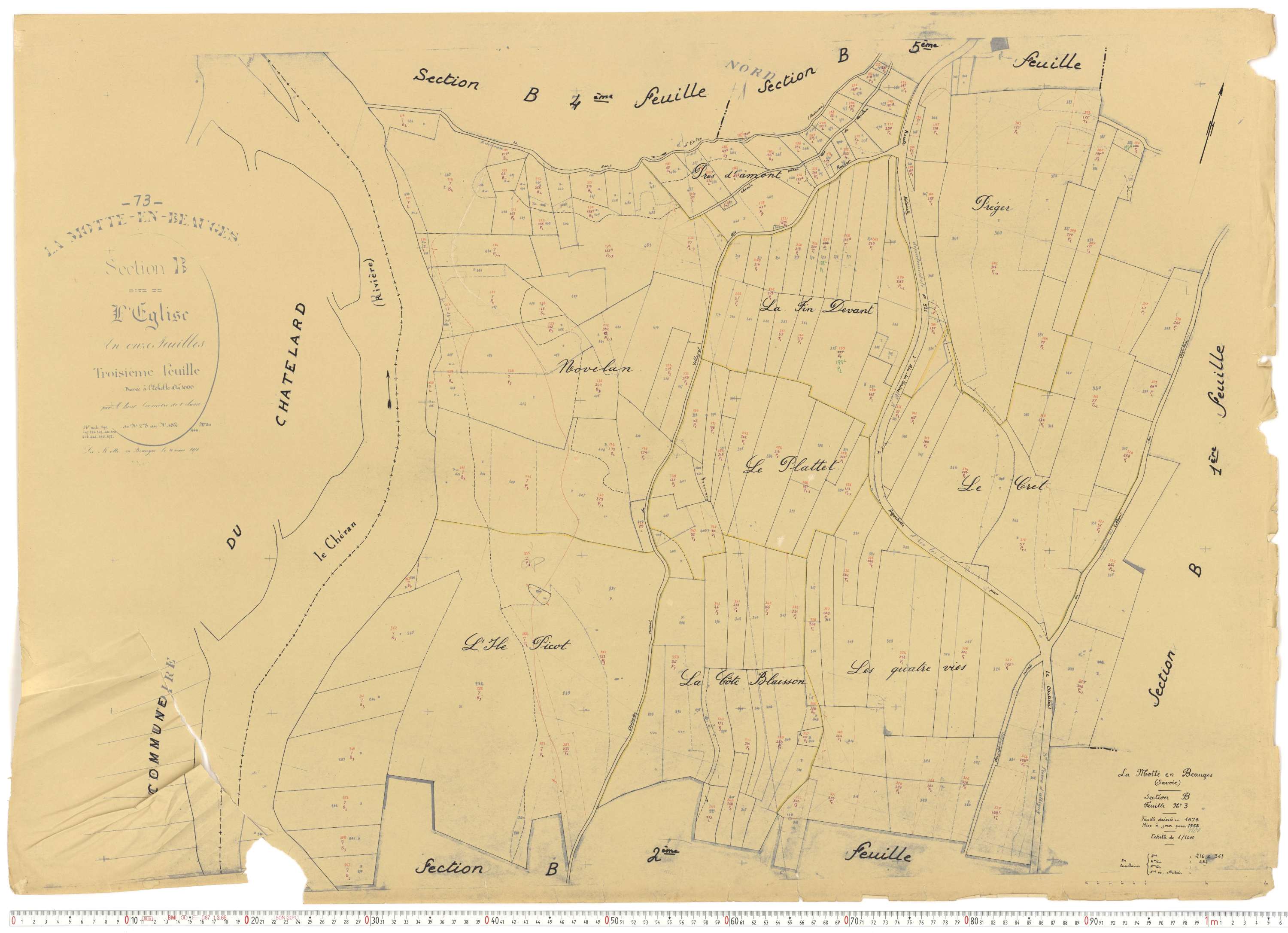 La Motte-en-Bauges - Cadastre rénové, version de travail (1958).