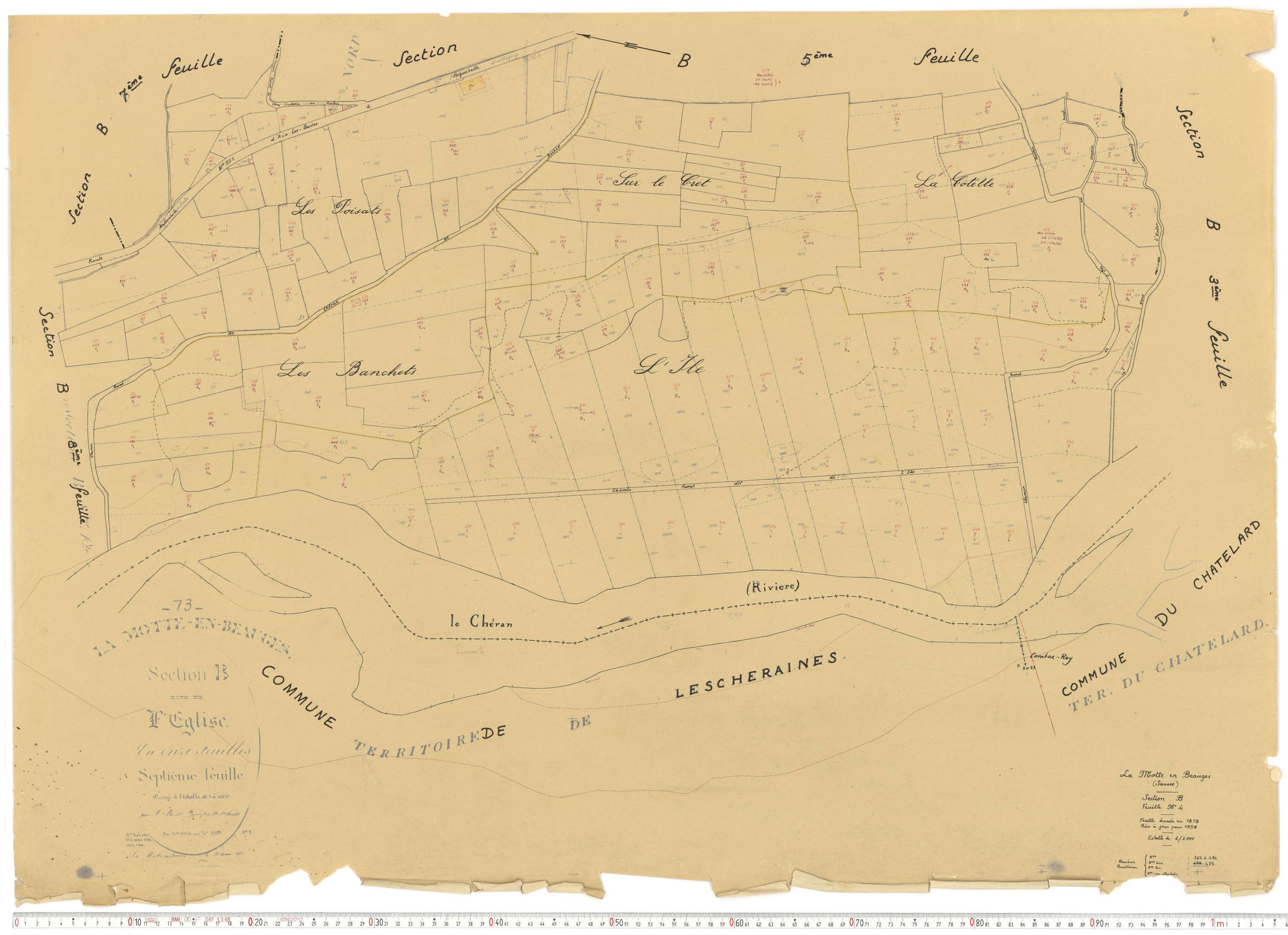 La Motte-en-Bauges - Cadastre rénové, version de travail (1958).