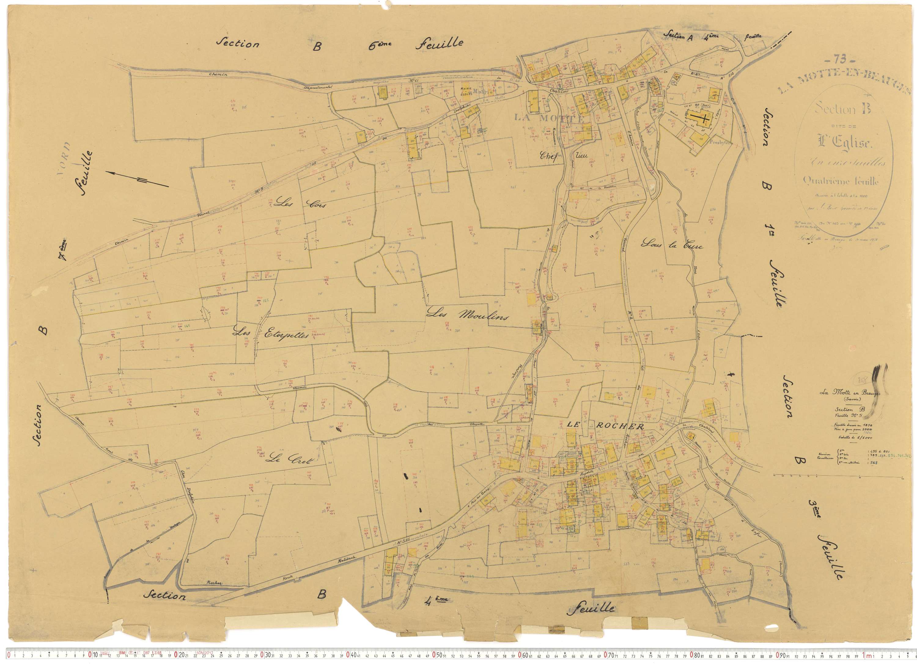 La Motte-en-Bauges - Cadastre rénové, version de travail (1958).