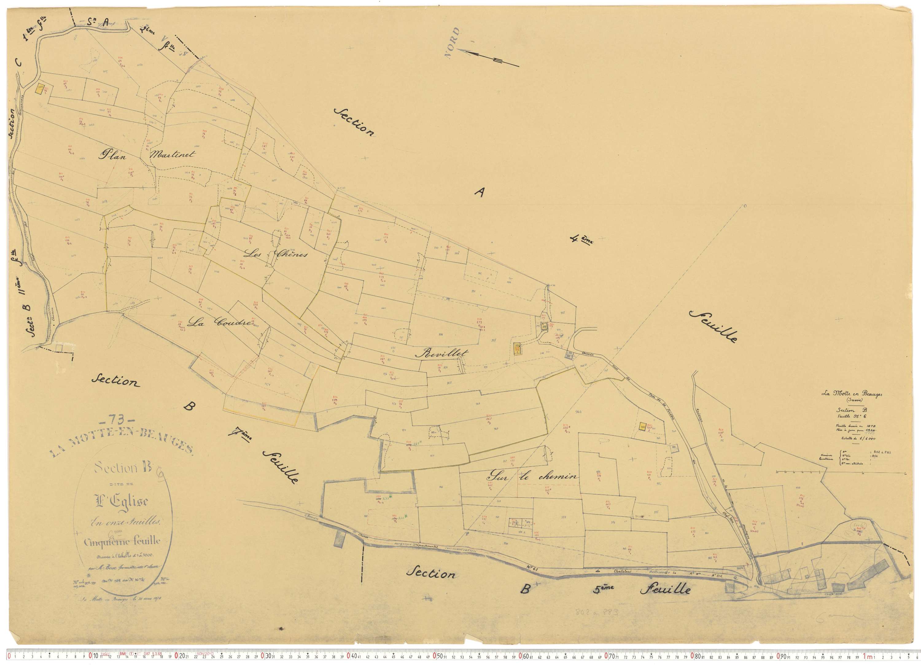 La Motte-en-Bauges - Cadastre rénové, version de travail (1958).