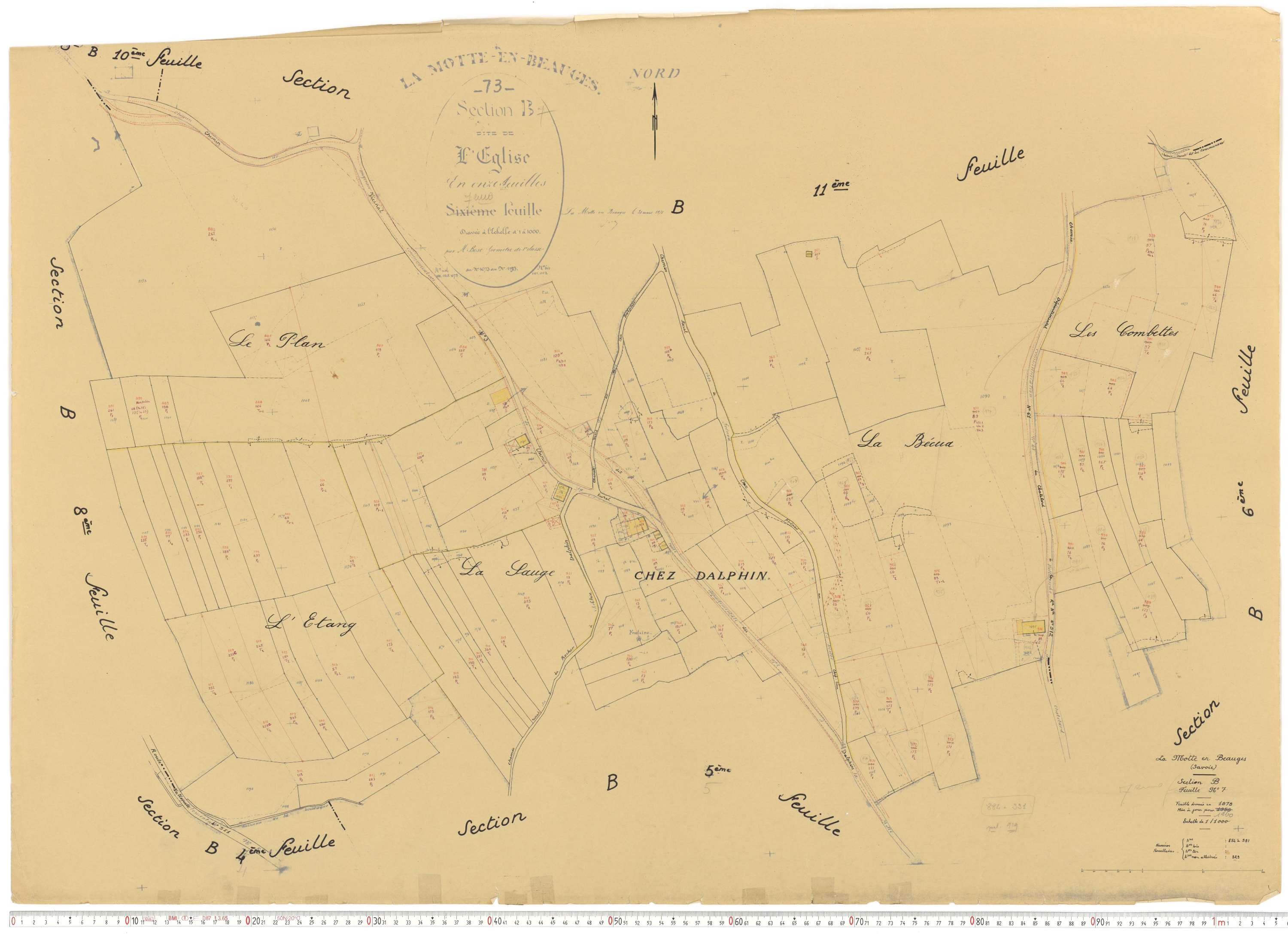 La Motte-en-Bauges - Cadastre rénové, version de travail (1958).