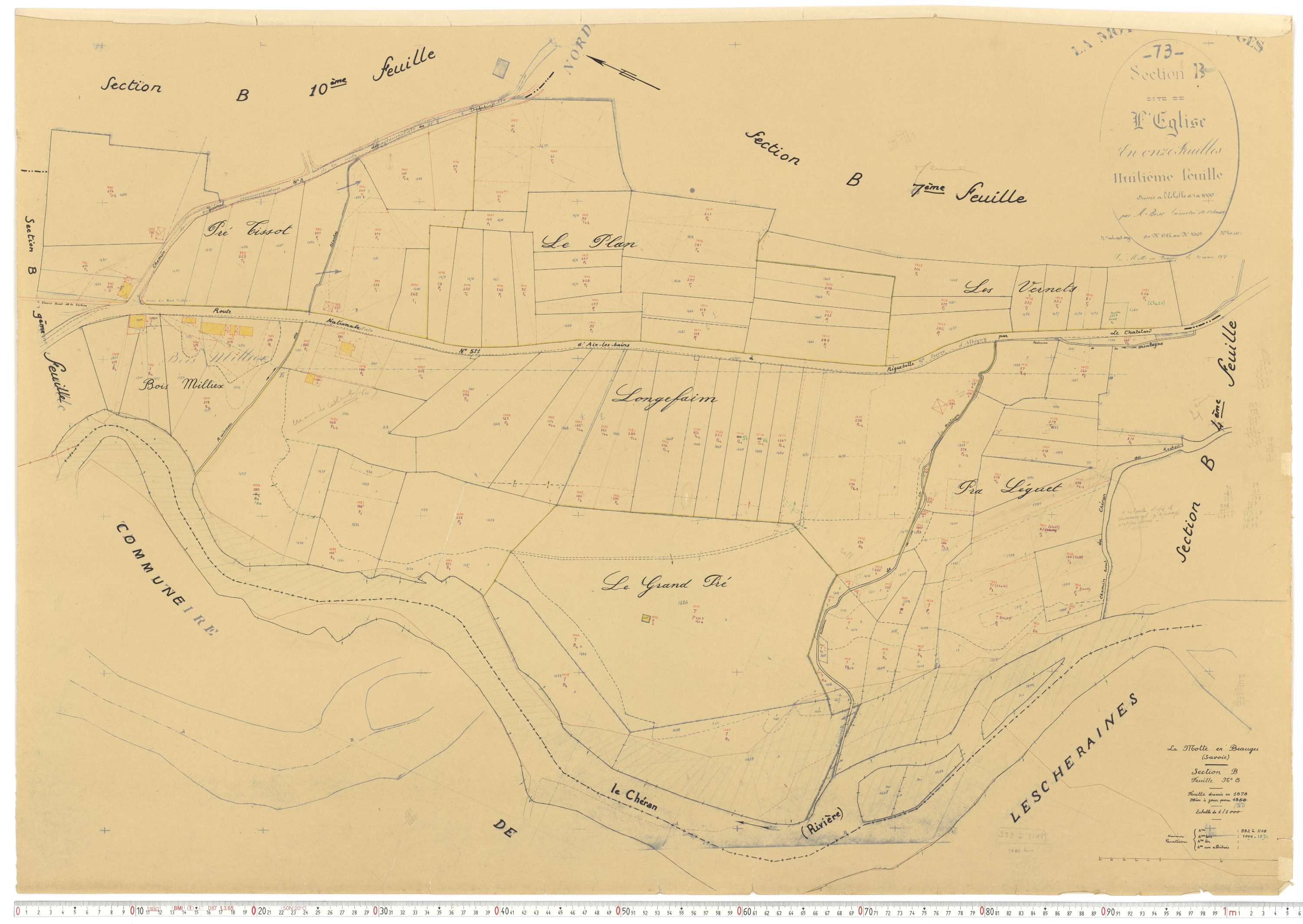 La Motte-en-Bauges - Cadastre rénové, version de travail (1958).