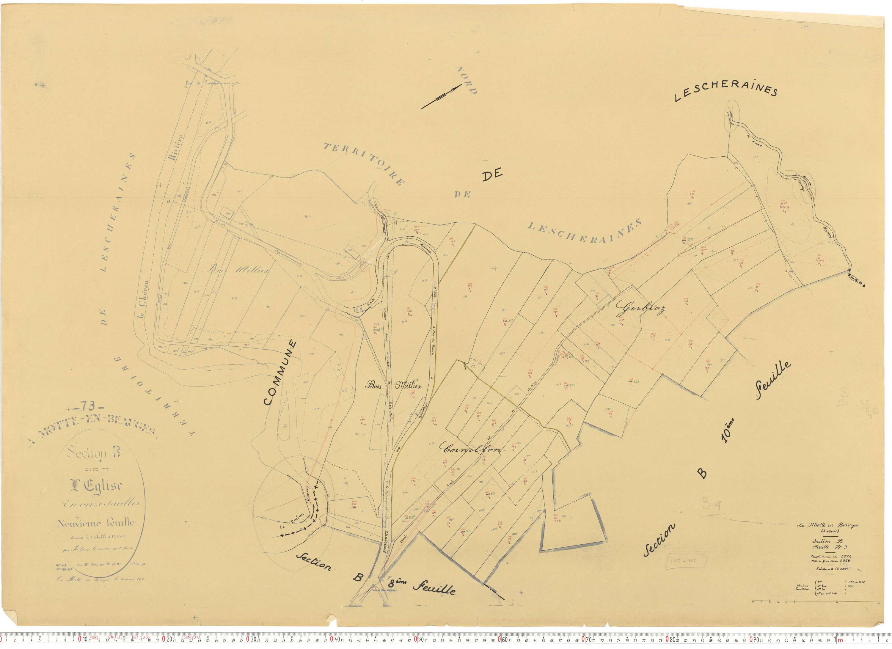 La Motte-en-Bauges - Cadastre rénové, version de travail (1958).