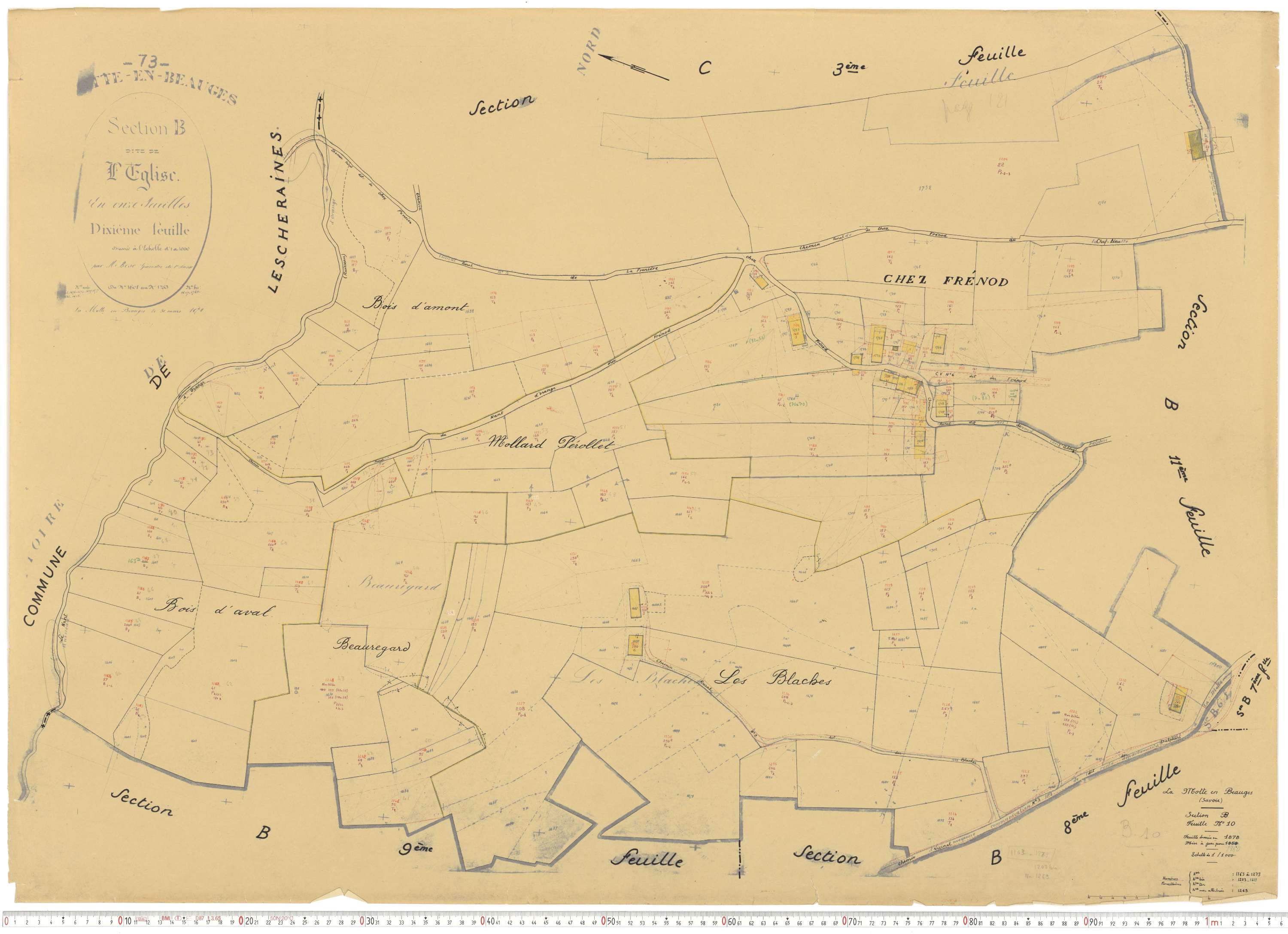 La Motte-en-Bauges - Cadastre rénové, version de travail (1958).
