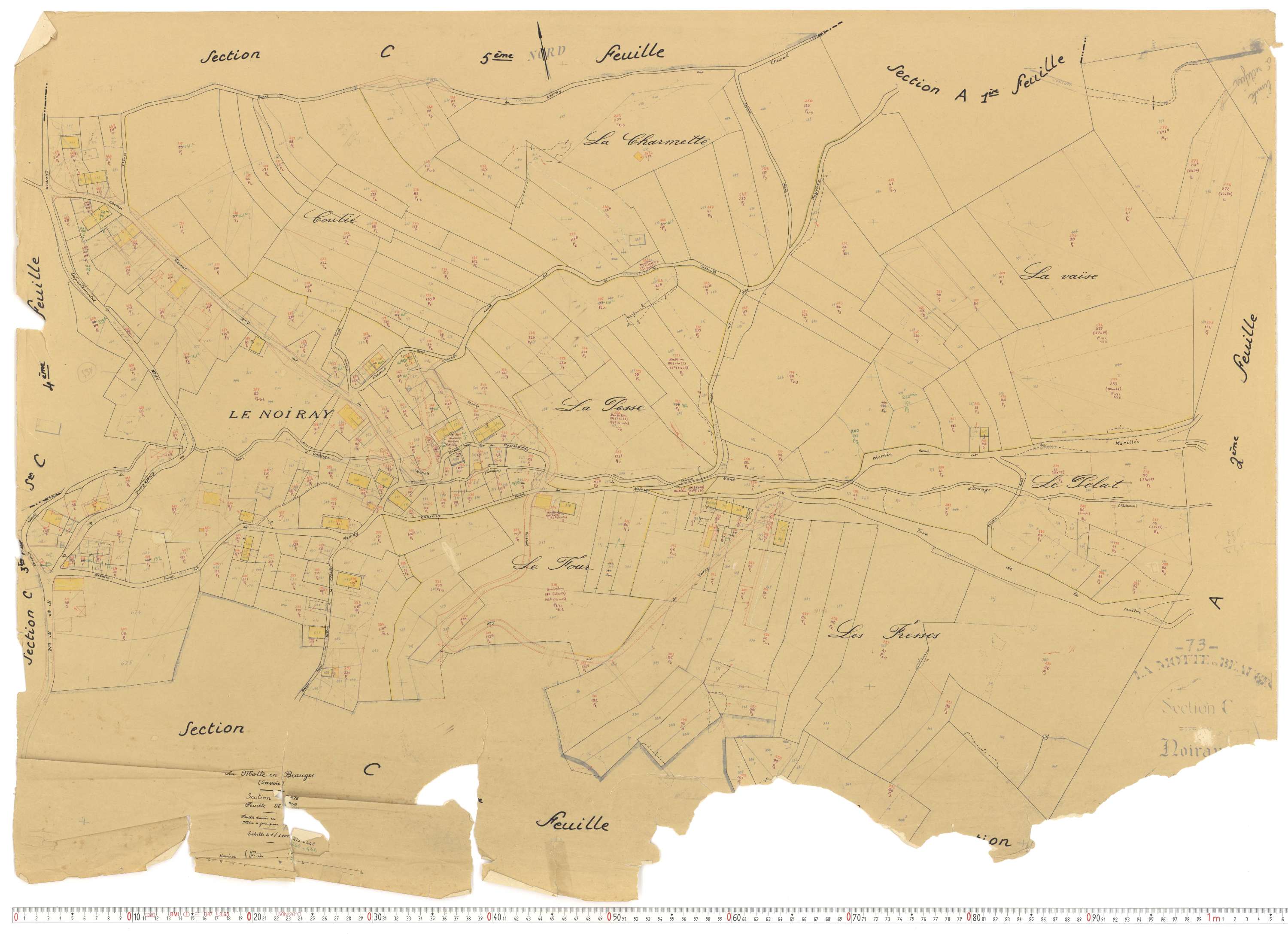 La Motte-en-Bauges - Cadastre rénové, version de travail (1958).
