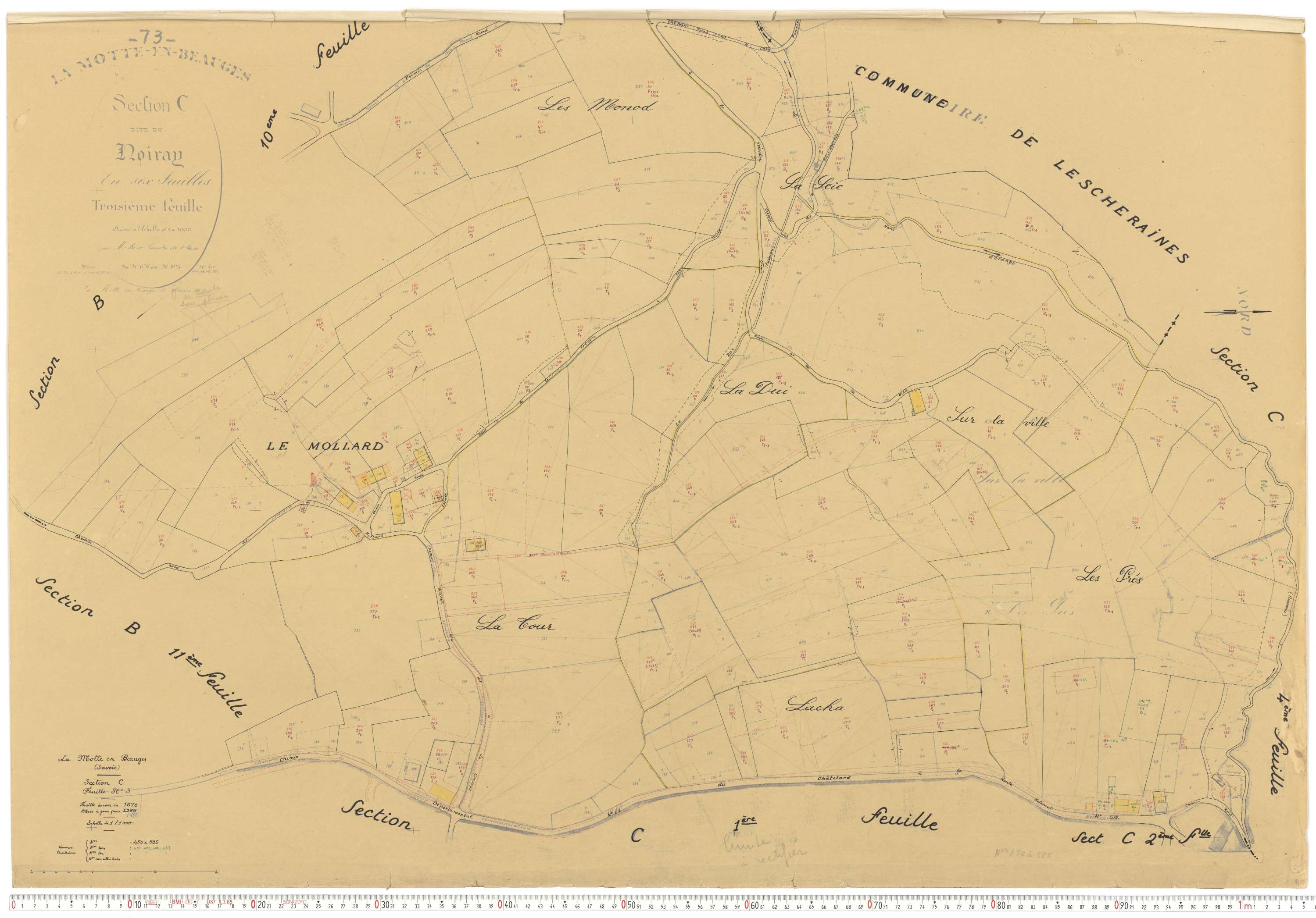 La Motte-en-Bauges - Cadastre rénové, version de travail (1958).