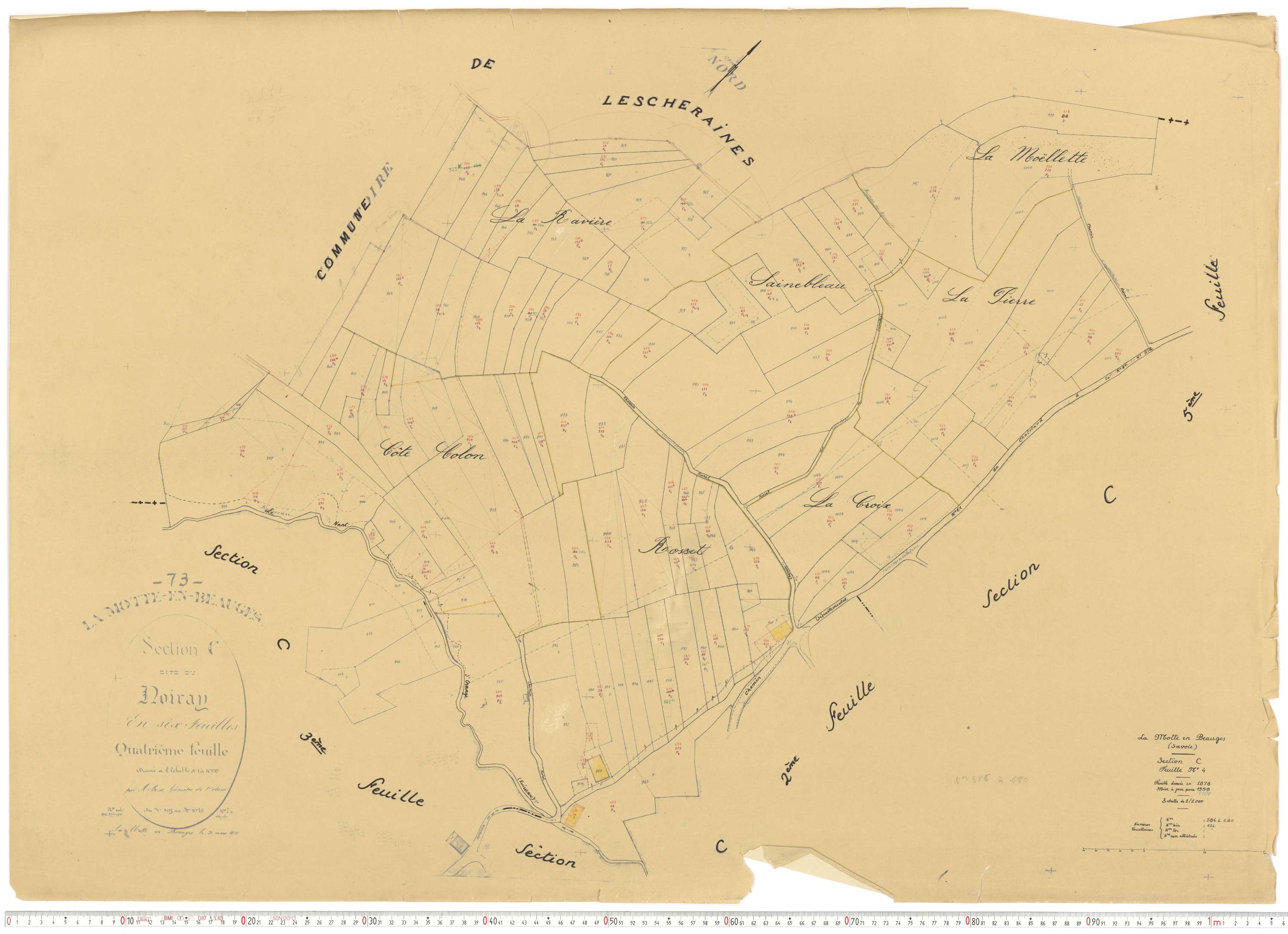 La Motte-en-Bauges - Cadastre rénové, version de travail (1958).