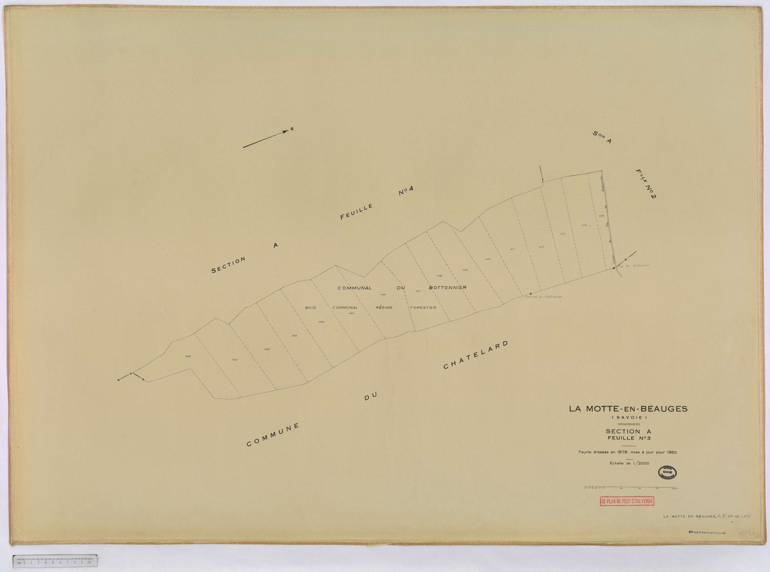 La Motte-en-Bauges - Cadastre rénové, version définitive (1960).