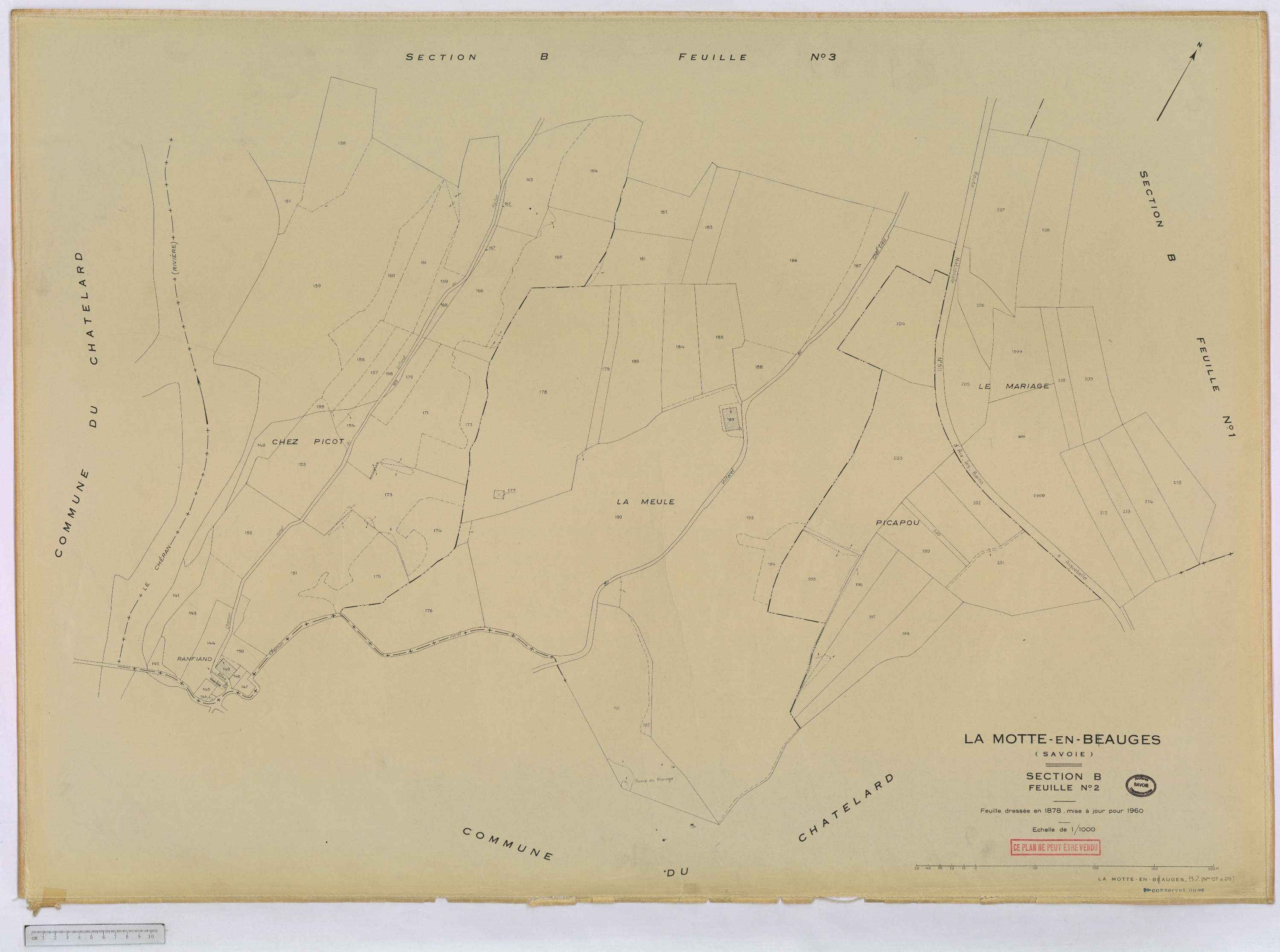 La Motte-en-Bauges - Cadastre rénové, version définitive (1960).