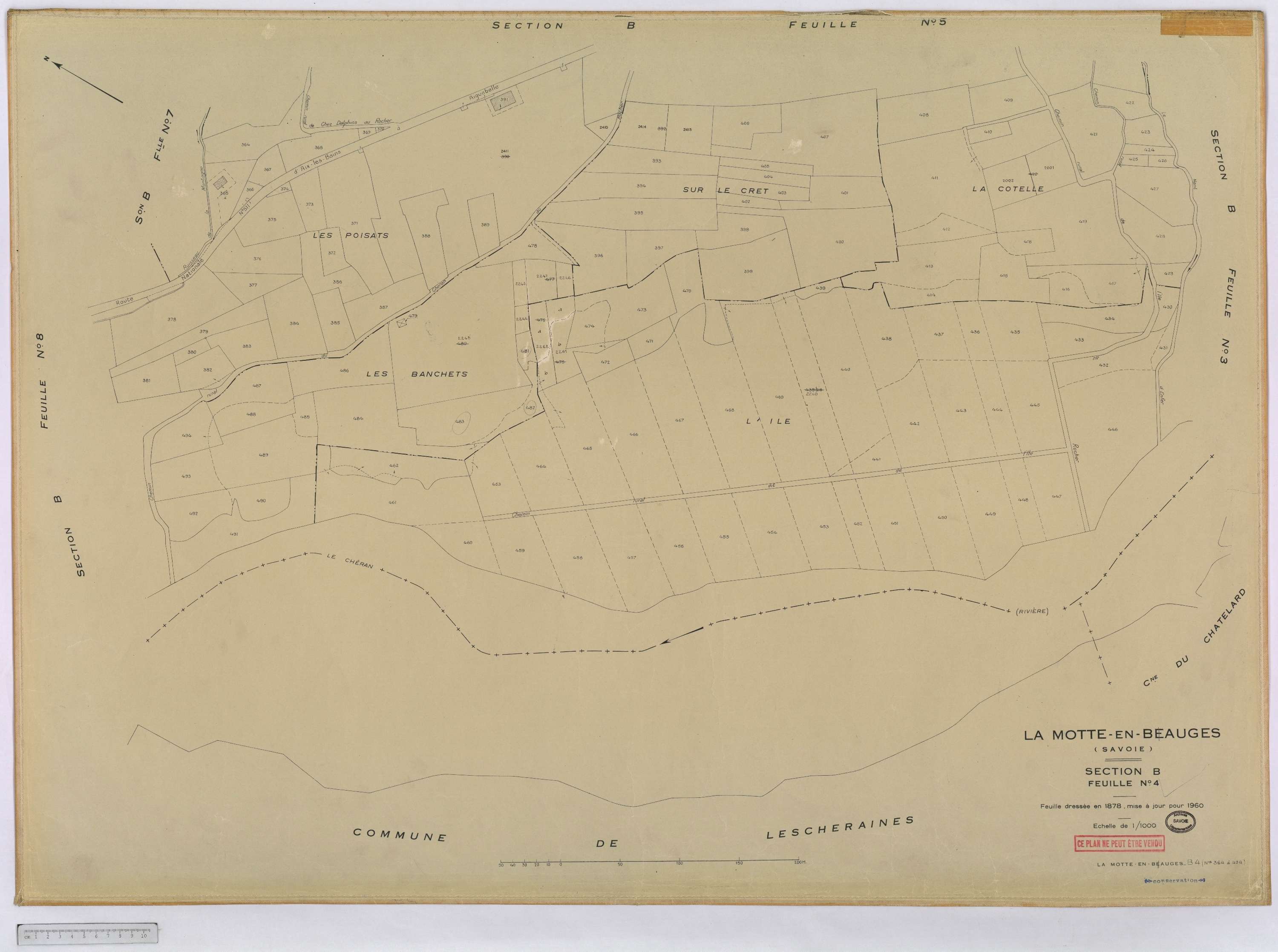 La Motte-en-Bauges - Cadastre rénové, version définitive (1960).