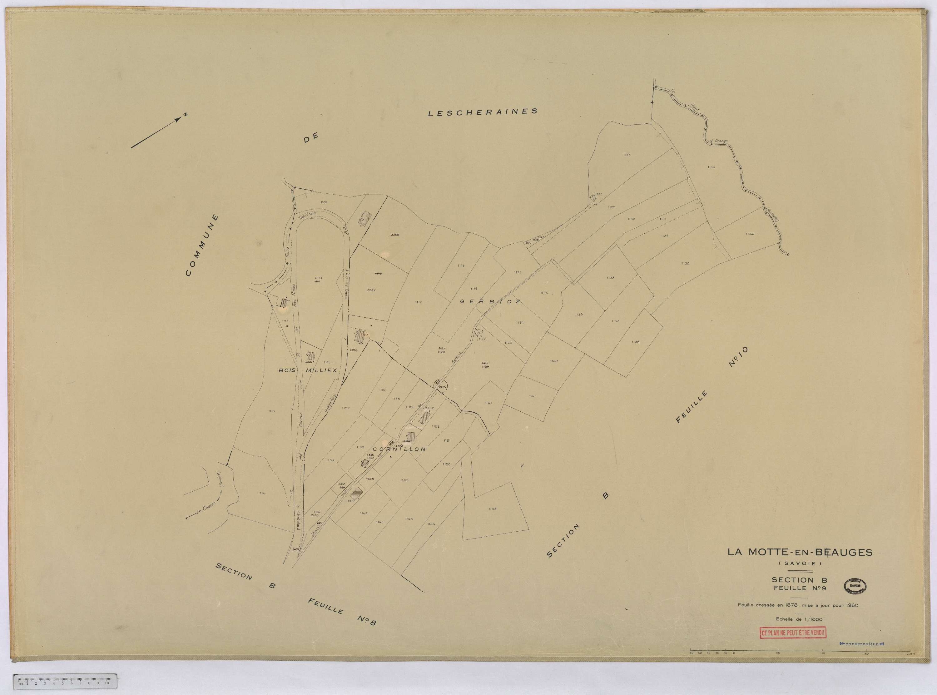 La Motte-en-Bauges - Cadastre rénové, version définitive (1960).
