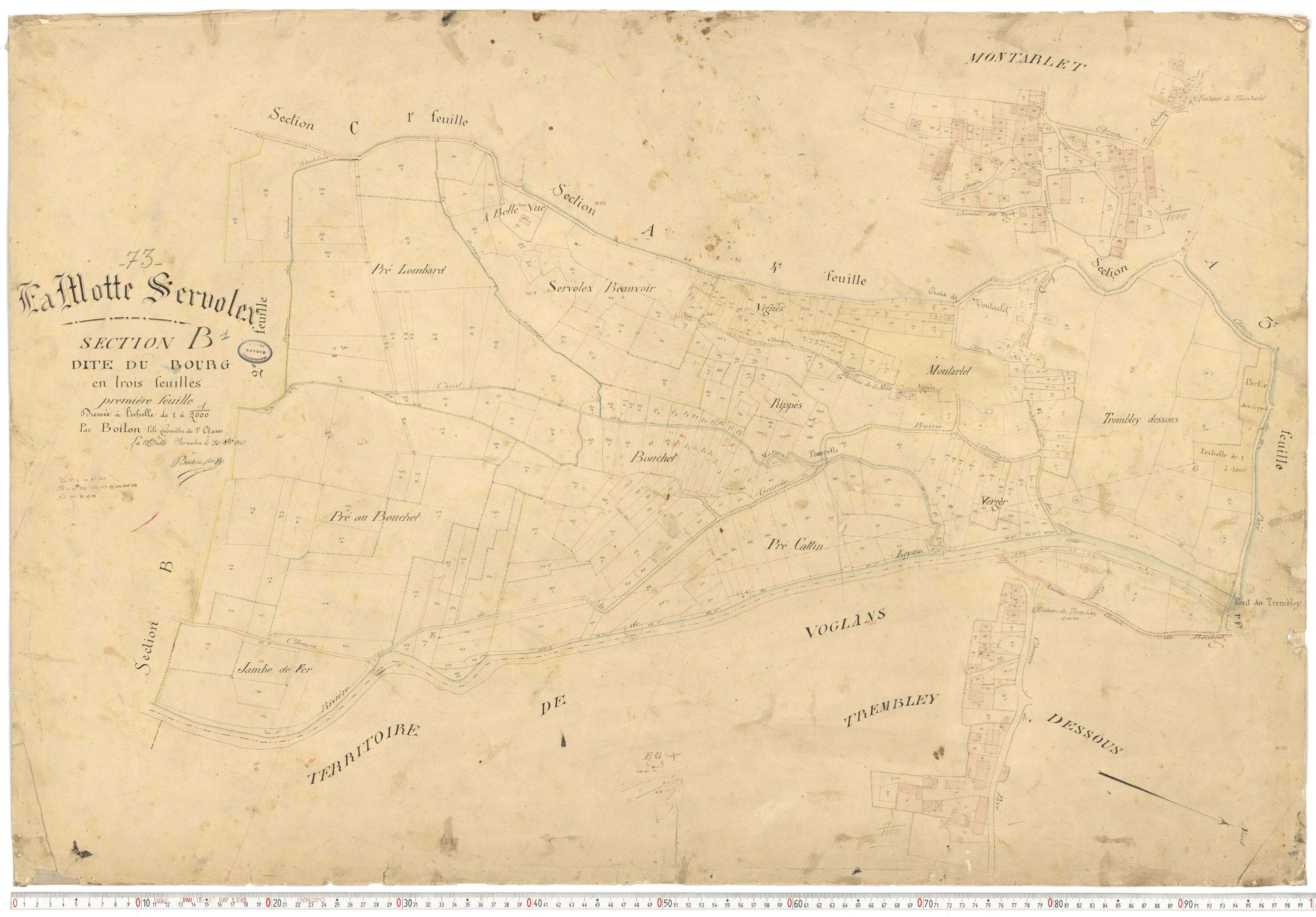 La Motte-Servolex - Cadastre français (1863).