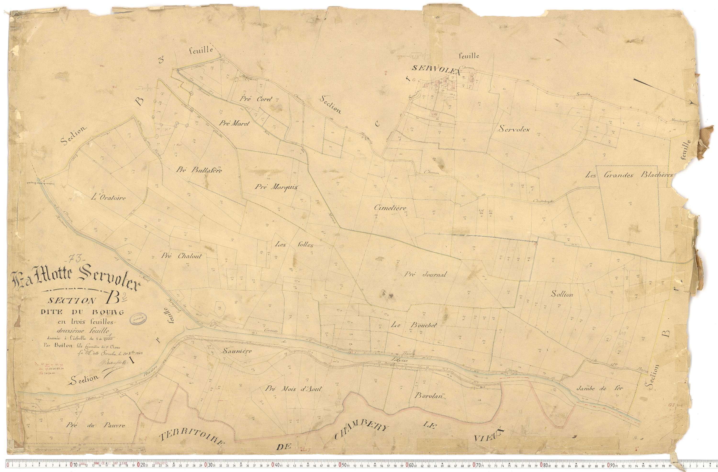 La Motte-Servolex - Cadastre français (1863).