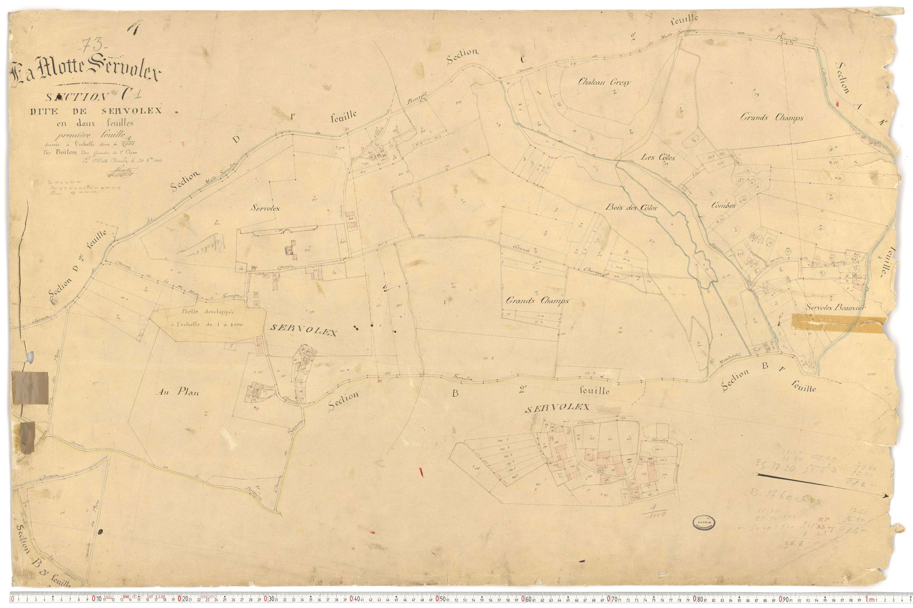 La Motte-Servolex - Cadastre français (1863).