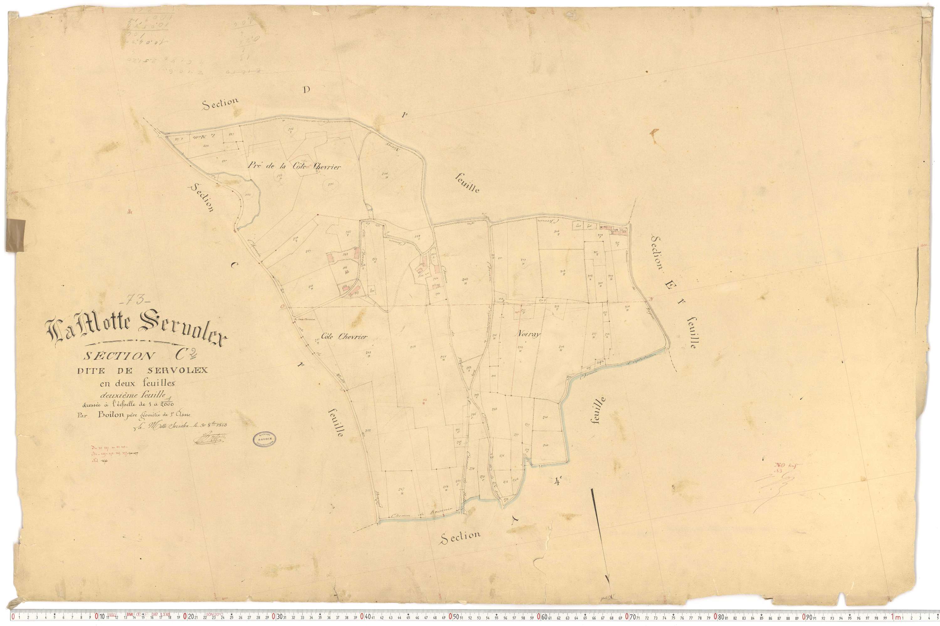 La Motte-Servolex - Cadastre français (1863).
