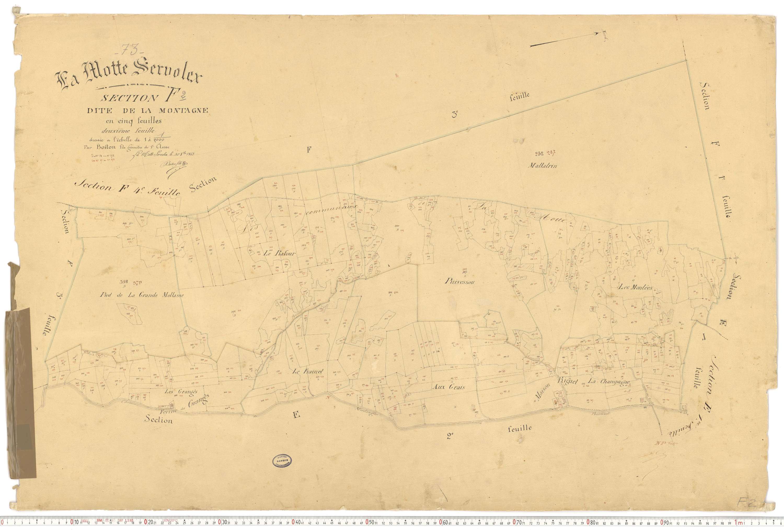 La Motte-Servolex - Cadastre français (1863).
