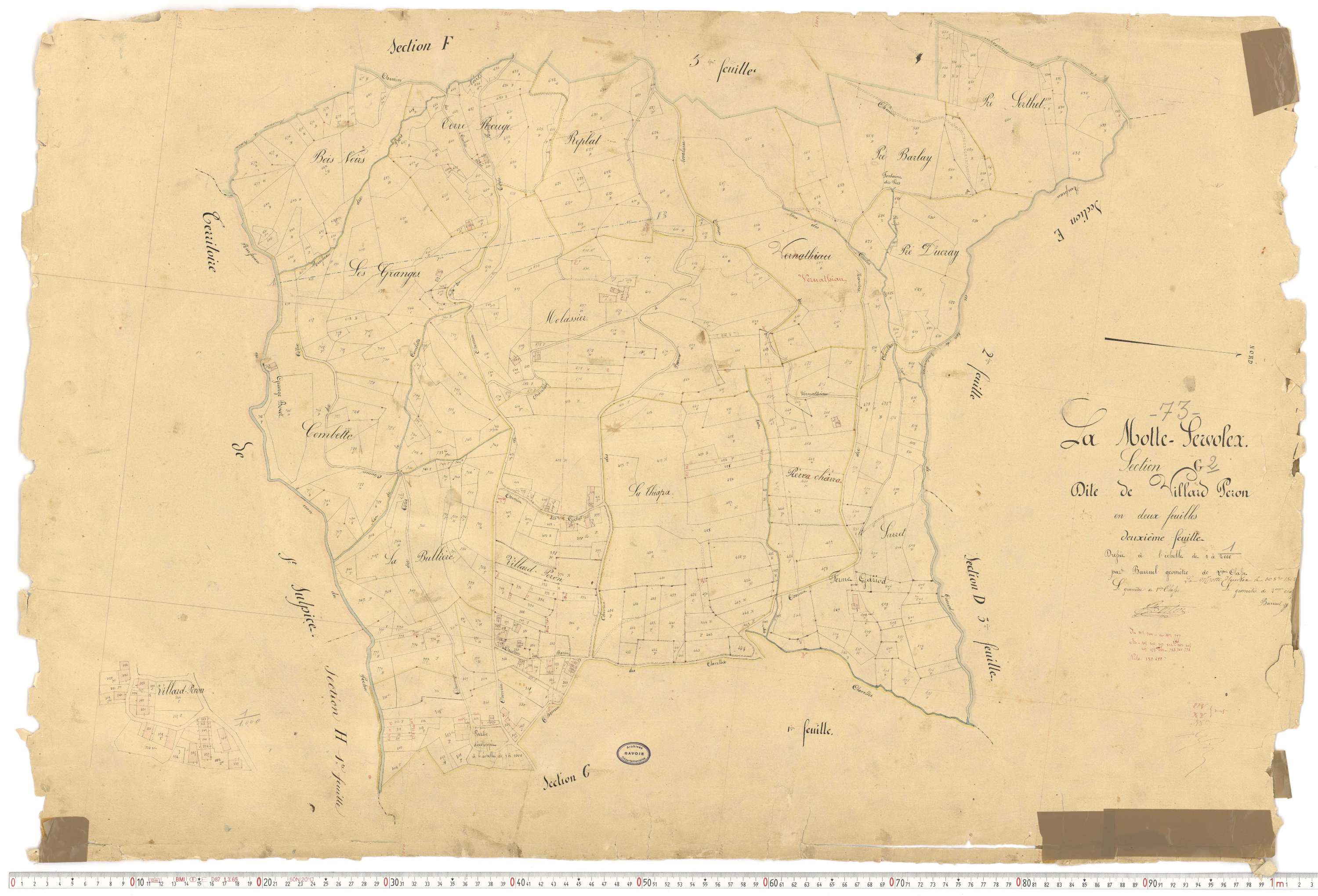 La Motte-Servolex - Cadastre français (1863).