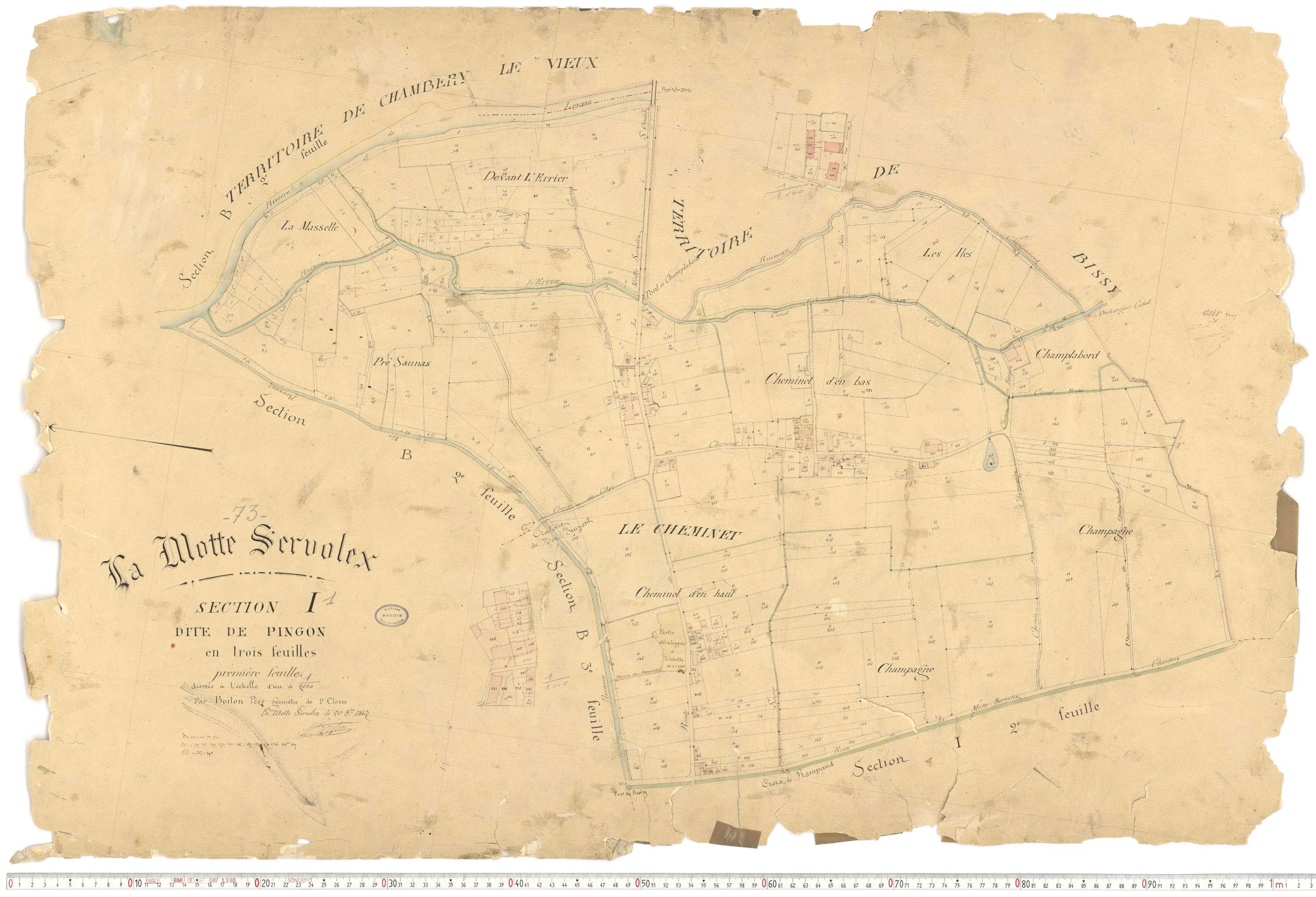 La Motte-Servolex - Cadastre français (1863).