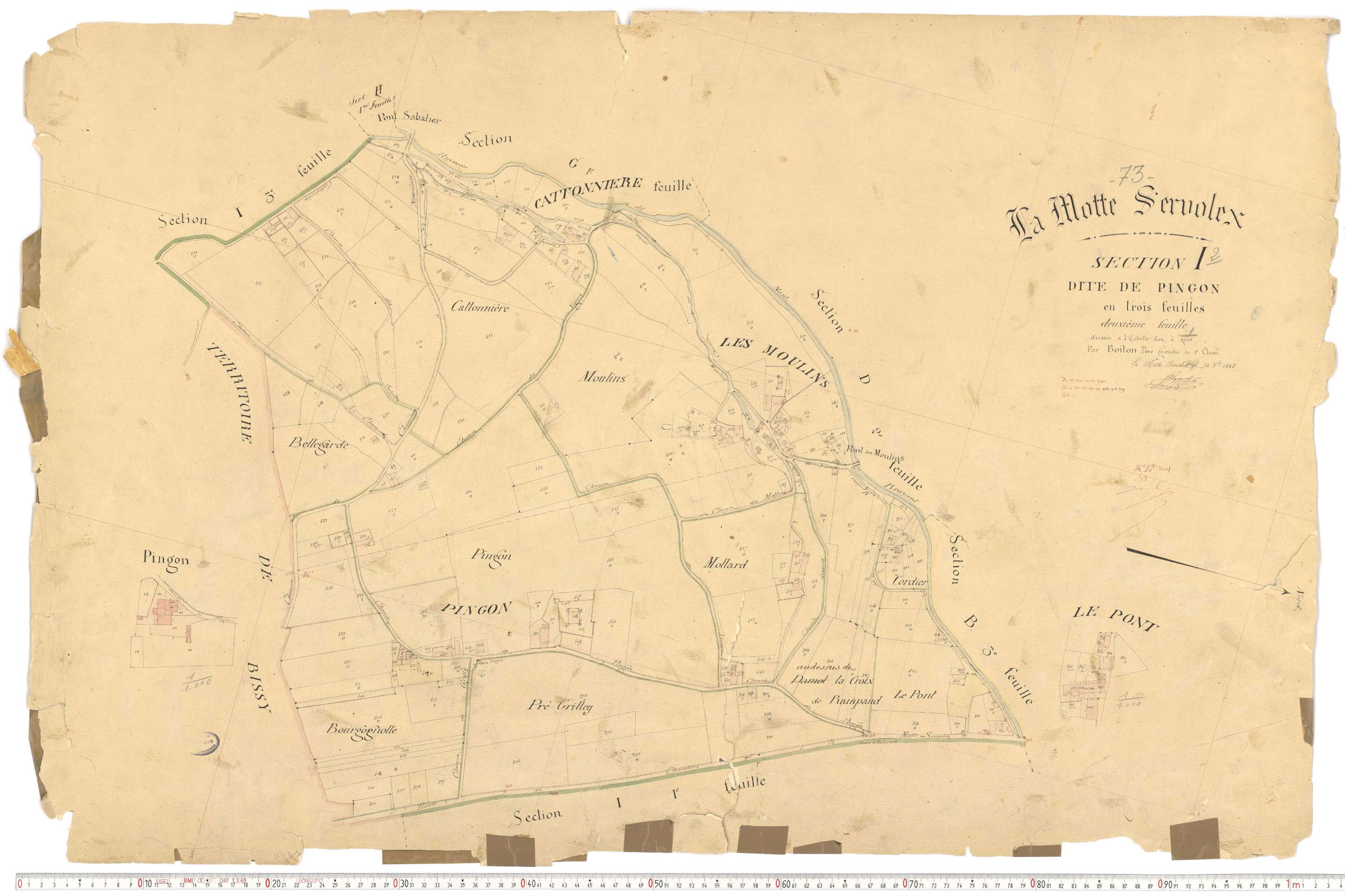 La Motte-Servolex - Cadastre français (1863).