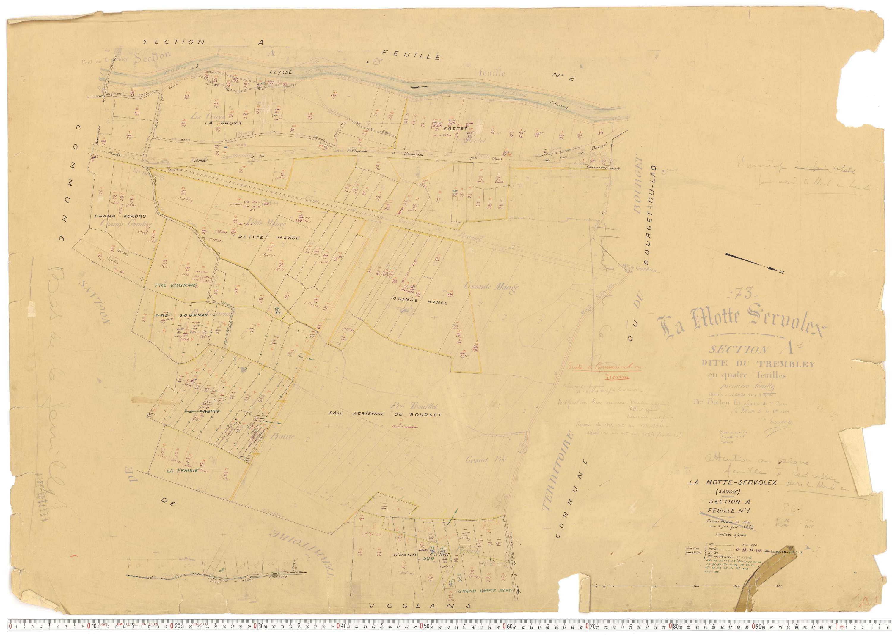 La Motte-Servolex - Cadastre rénové, version de travail (1959).