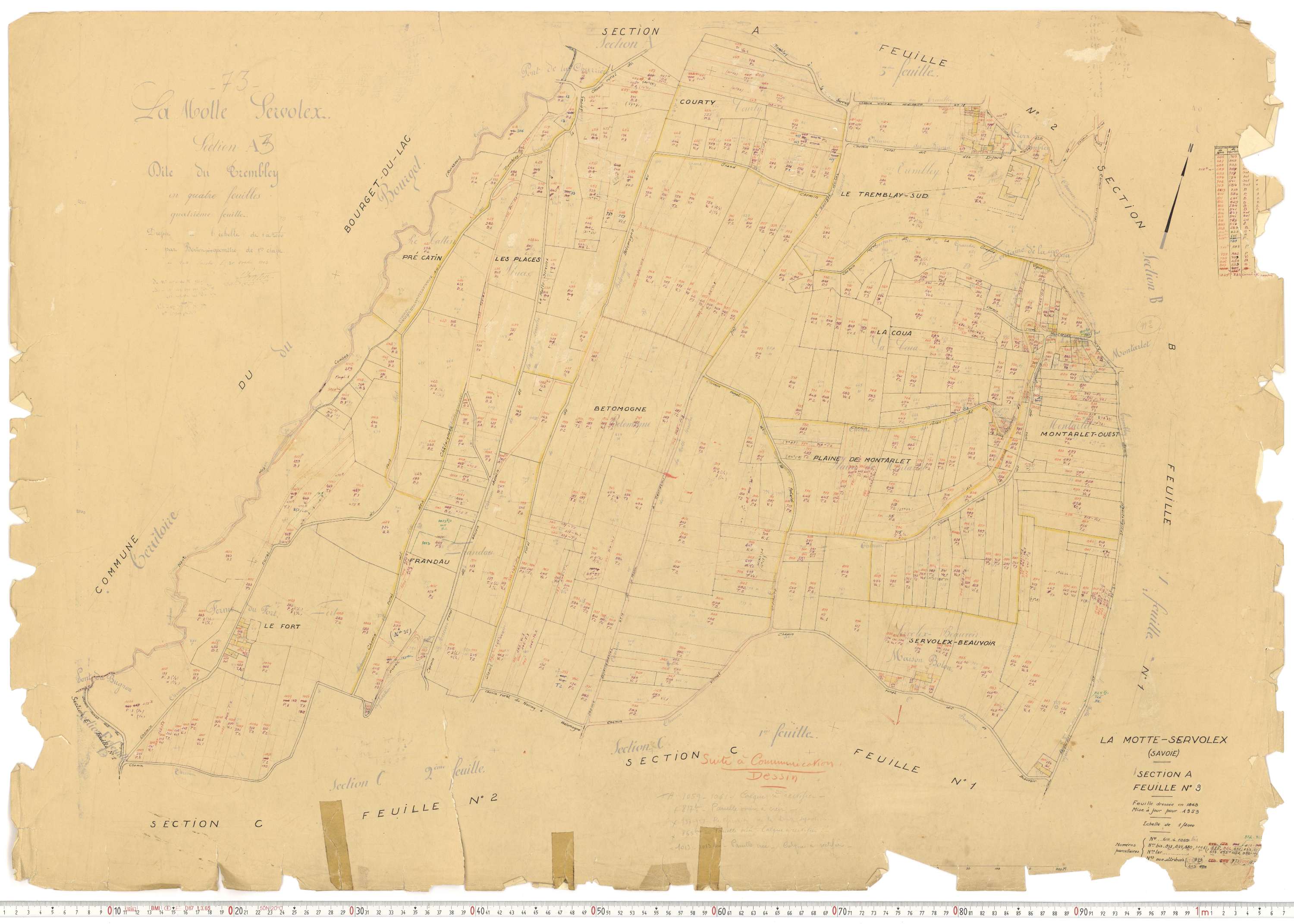 La Motte-Servolex - Cadastre rénové, version de travail (1959).