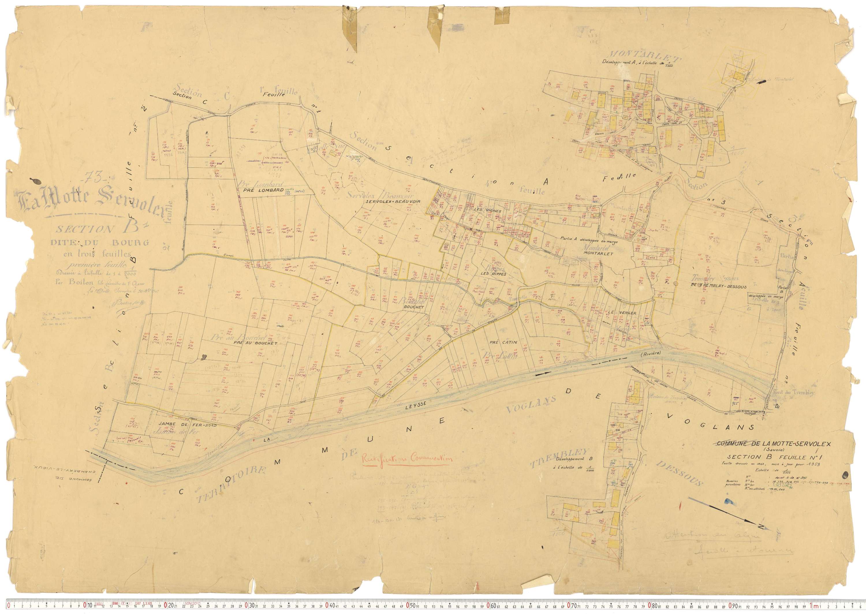 La Motte-Servolex - Cadastre rénové, version de travail (1959).