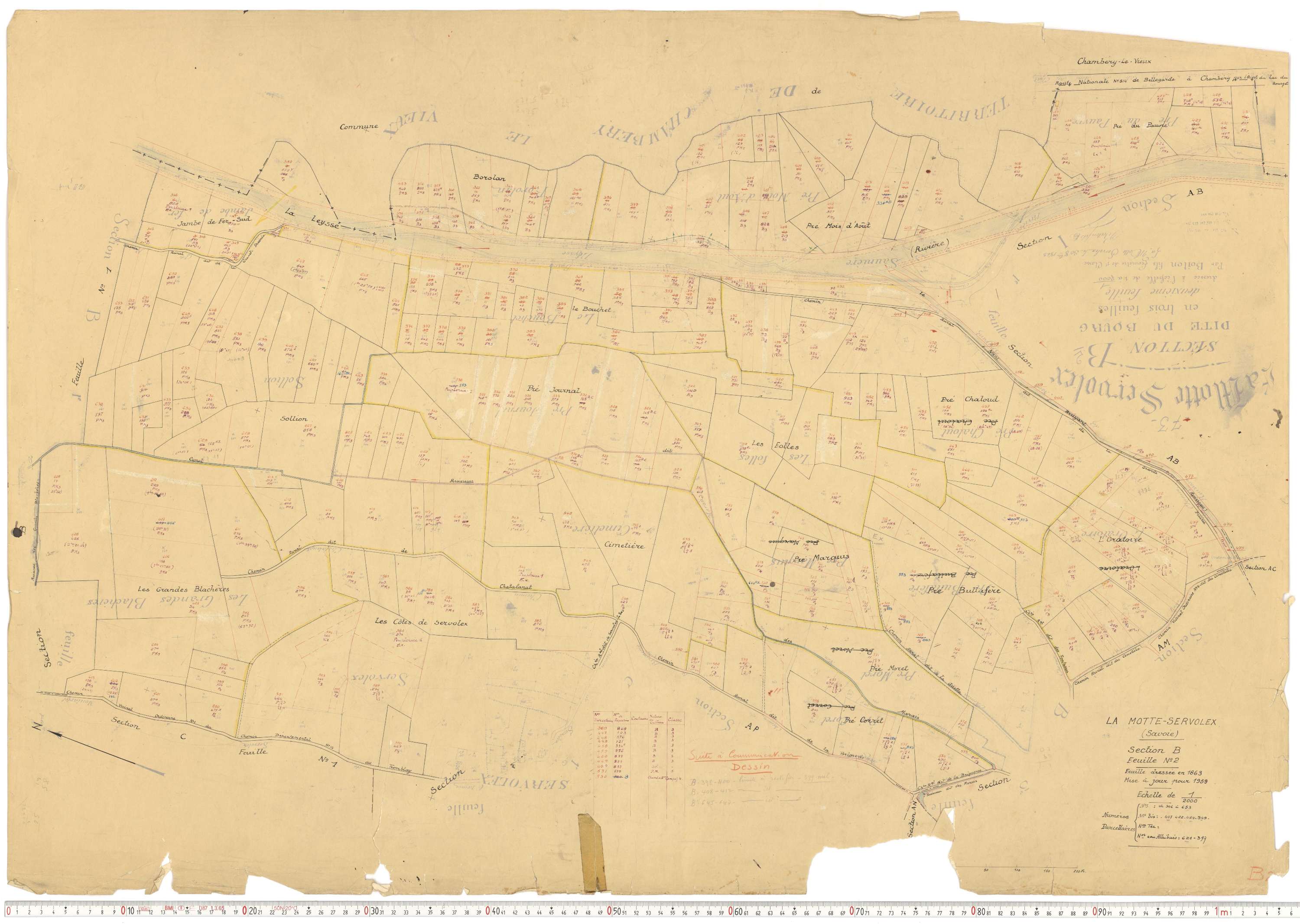 La Motte-Servolex - Cadastre rénové, version de travail (1959).