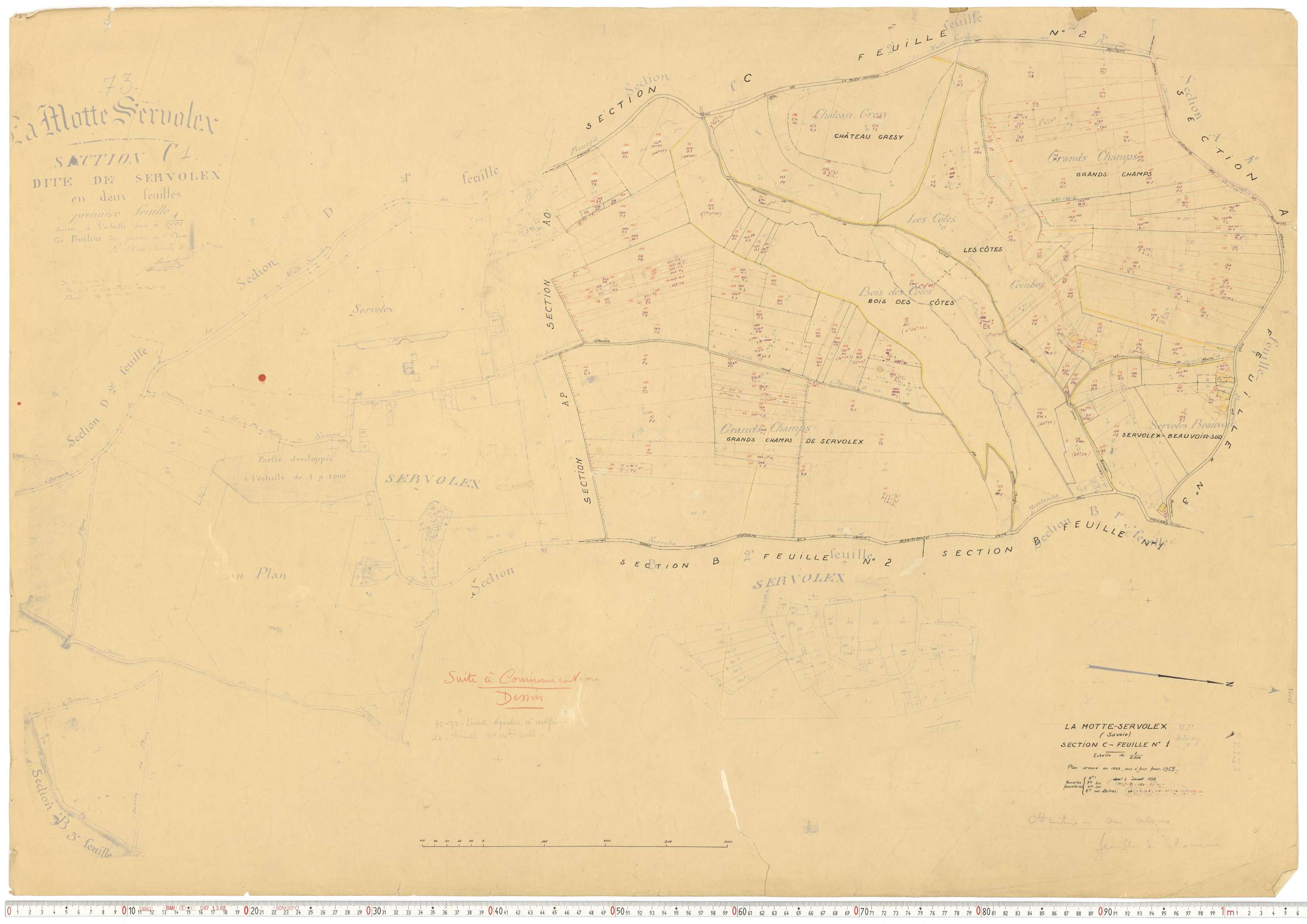 La Motte-Servolex - Cadastre rénové, version de travail (1959).