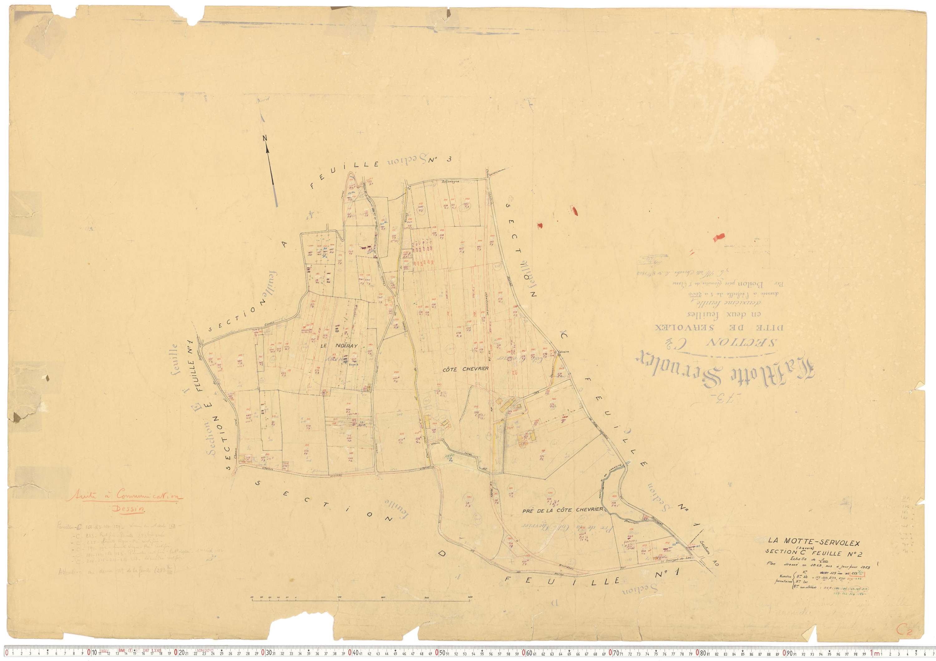 La Motte-Servolex - Cadastre rénové, version de travail (1959).