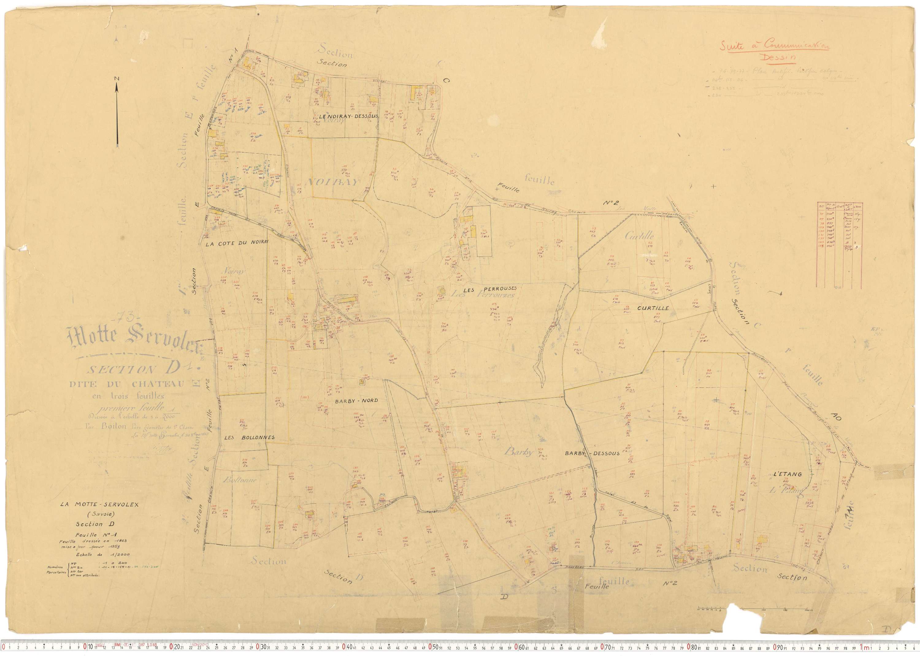 La Motte-Servolex - Cadastre rénové, version de travail (1959).