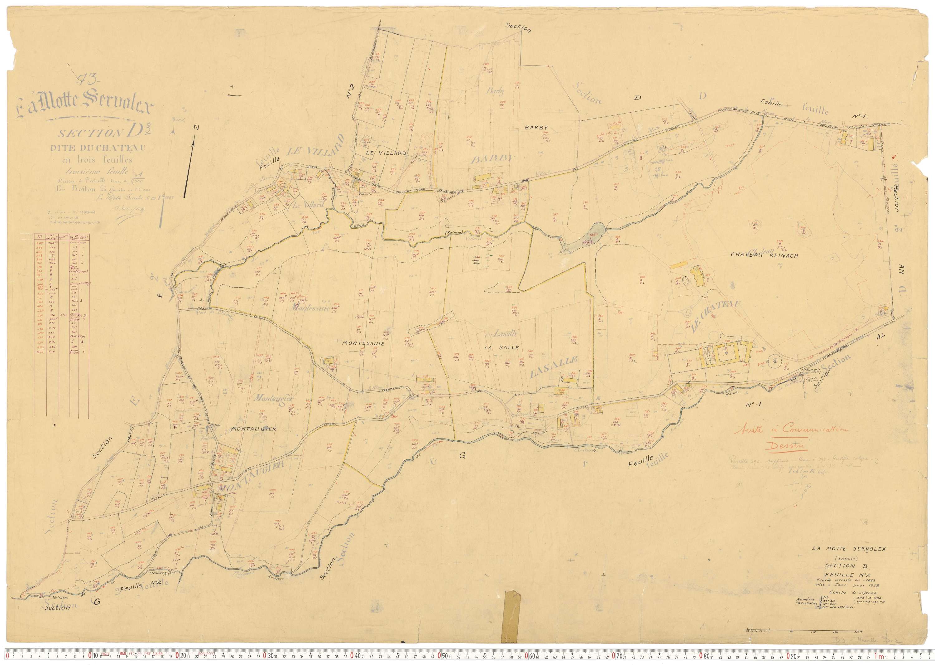 La Motte-Servolex - Cadastre rénové, version de travail (1959).