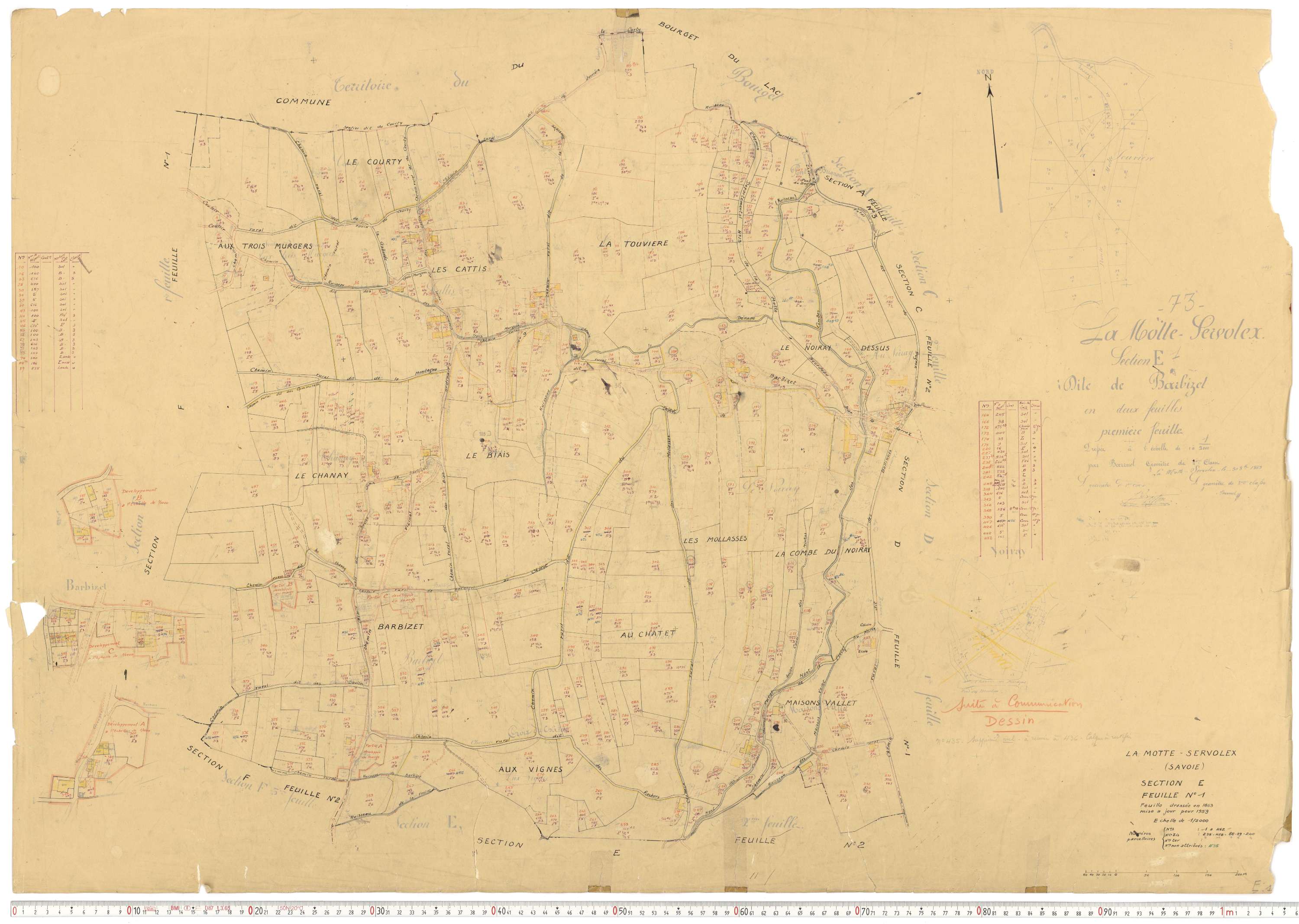 La Motte-Servolex - Cadastre rénové, version de travail (1959).