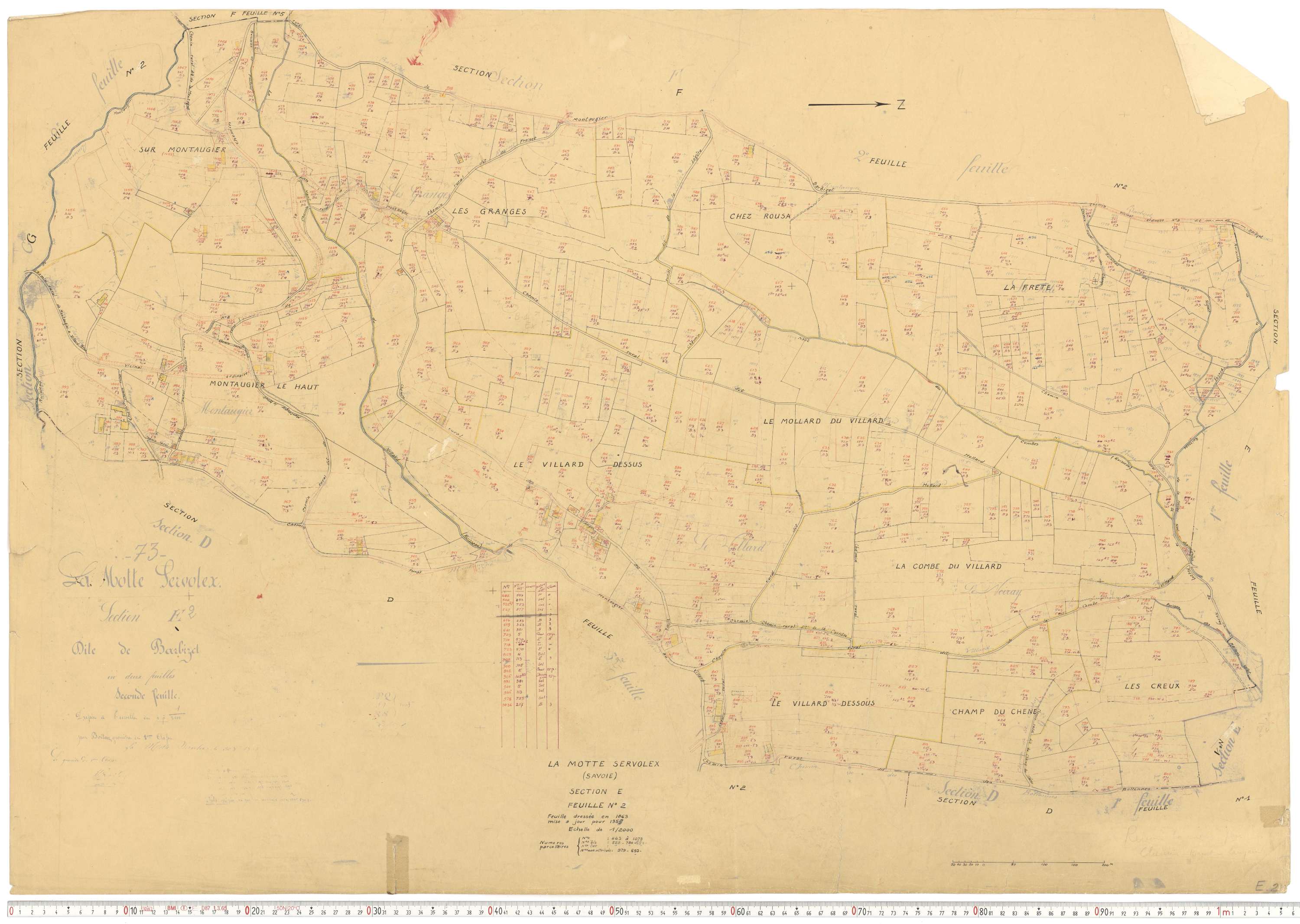 La Motte-Servolex - Cadastre rénové, version de travail (1959).