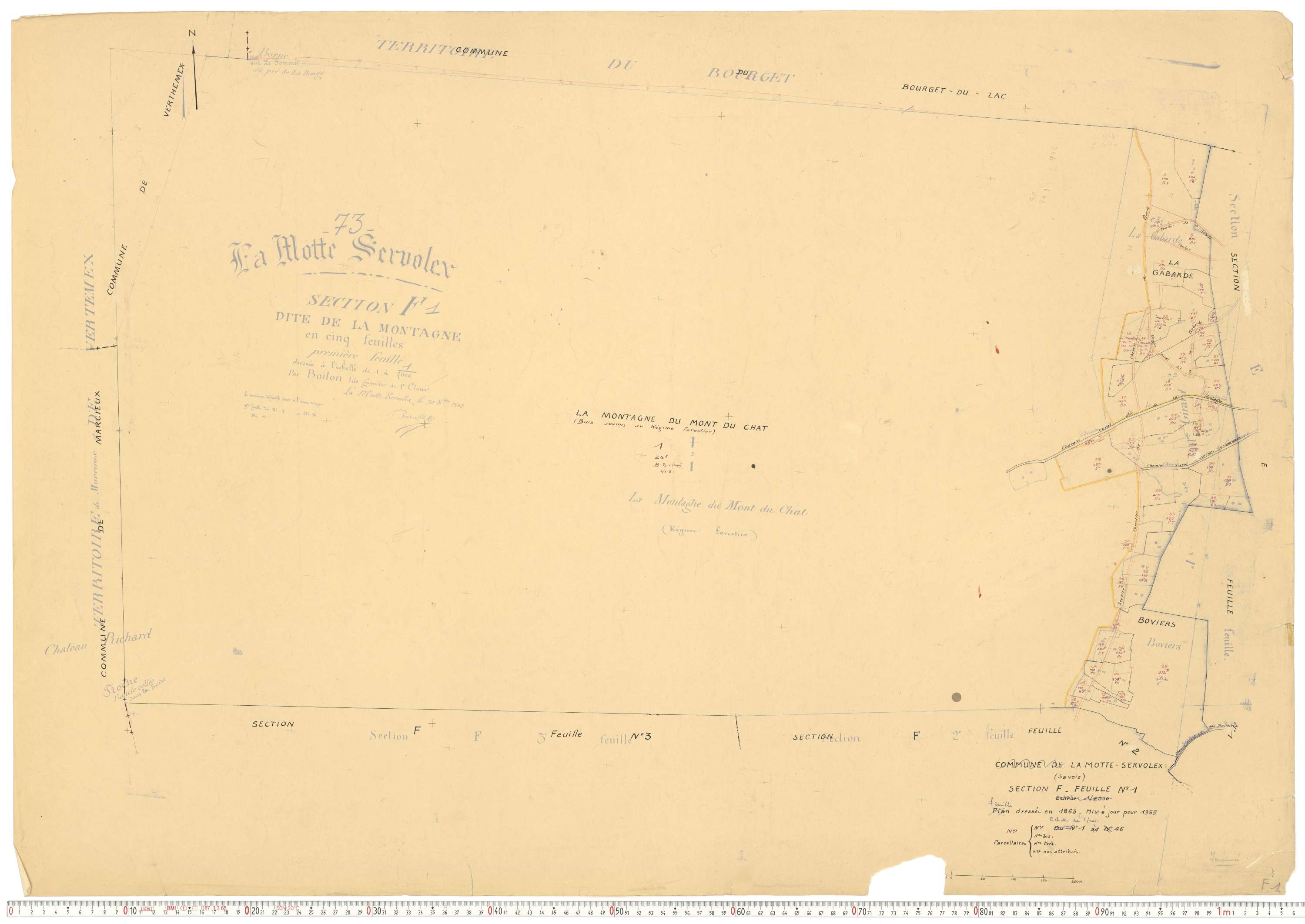 La Motte-Servolex - Cadastre rénové, version de travail (1959).