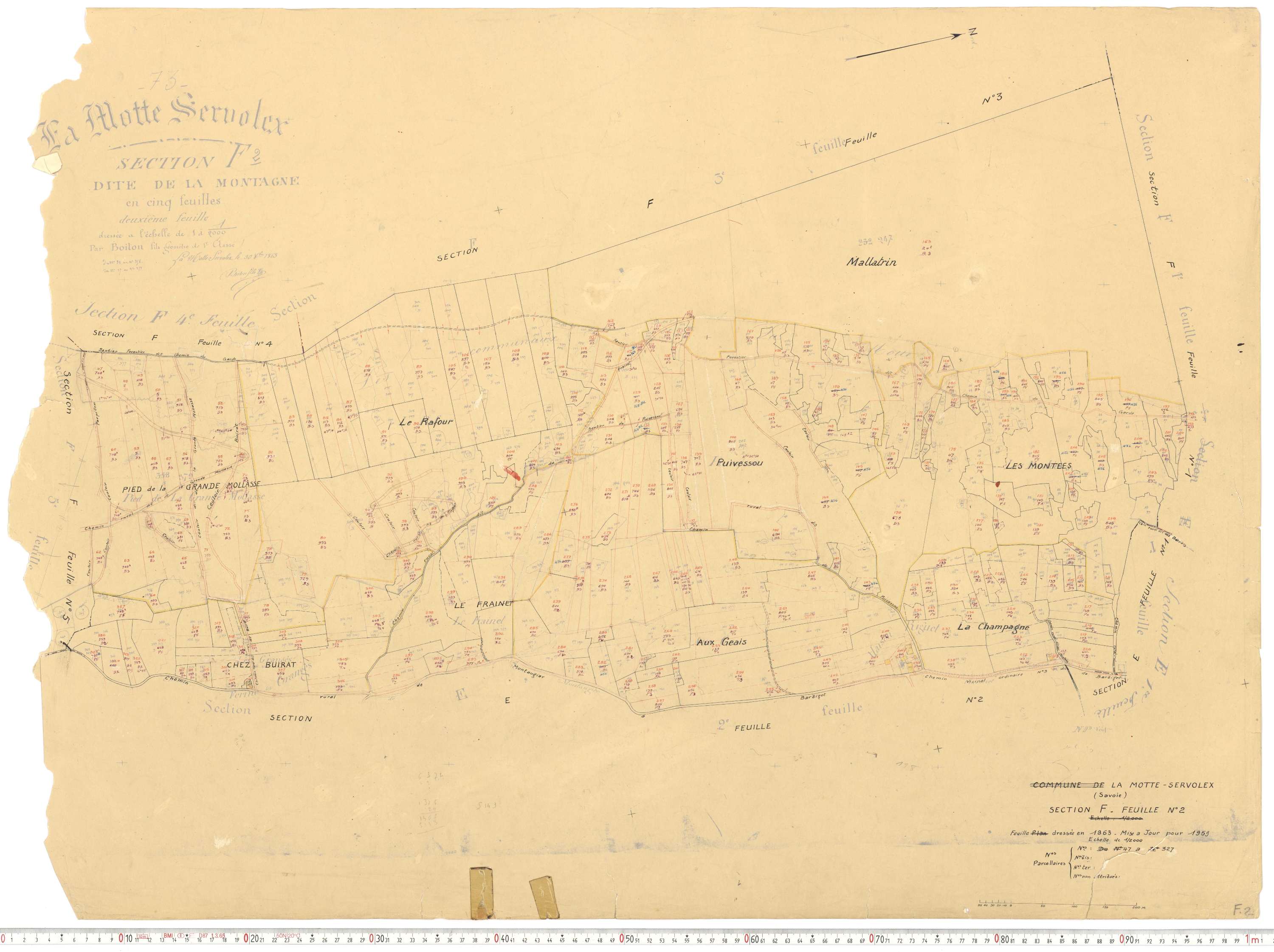 La Motte-Servolex - Cadastre rénové, version de travail (1959).