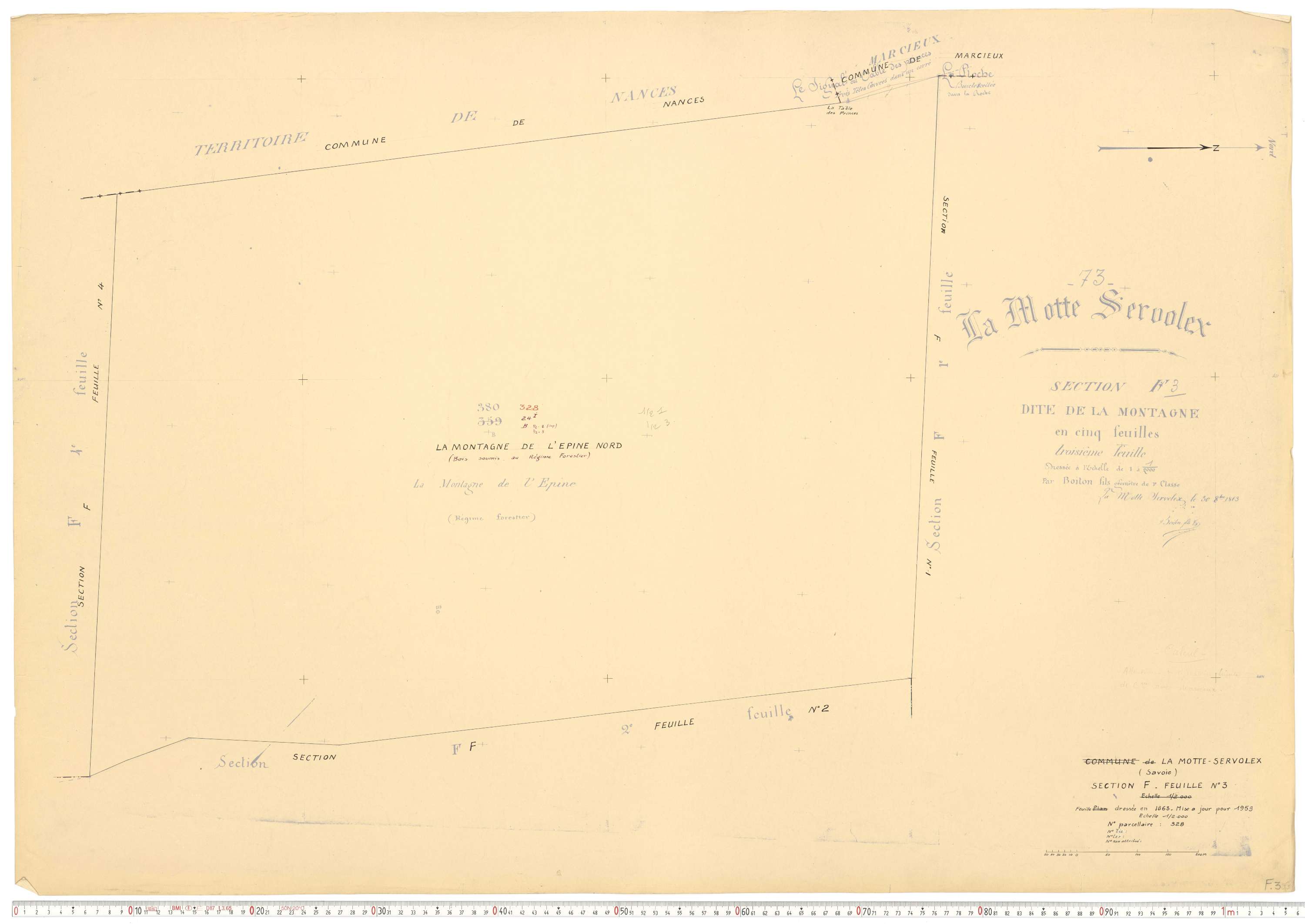 La Motte-Servolex - Cadastre rénové, version de travail (1959).