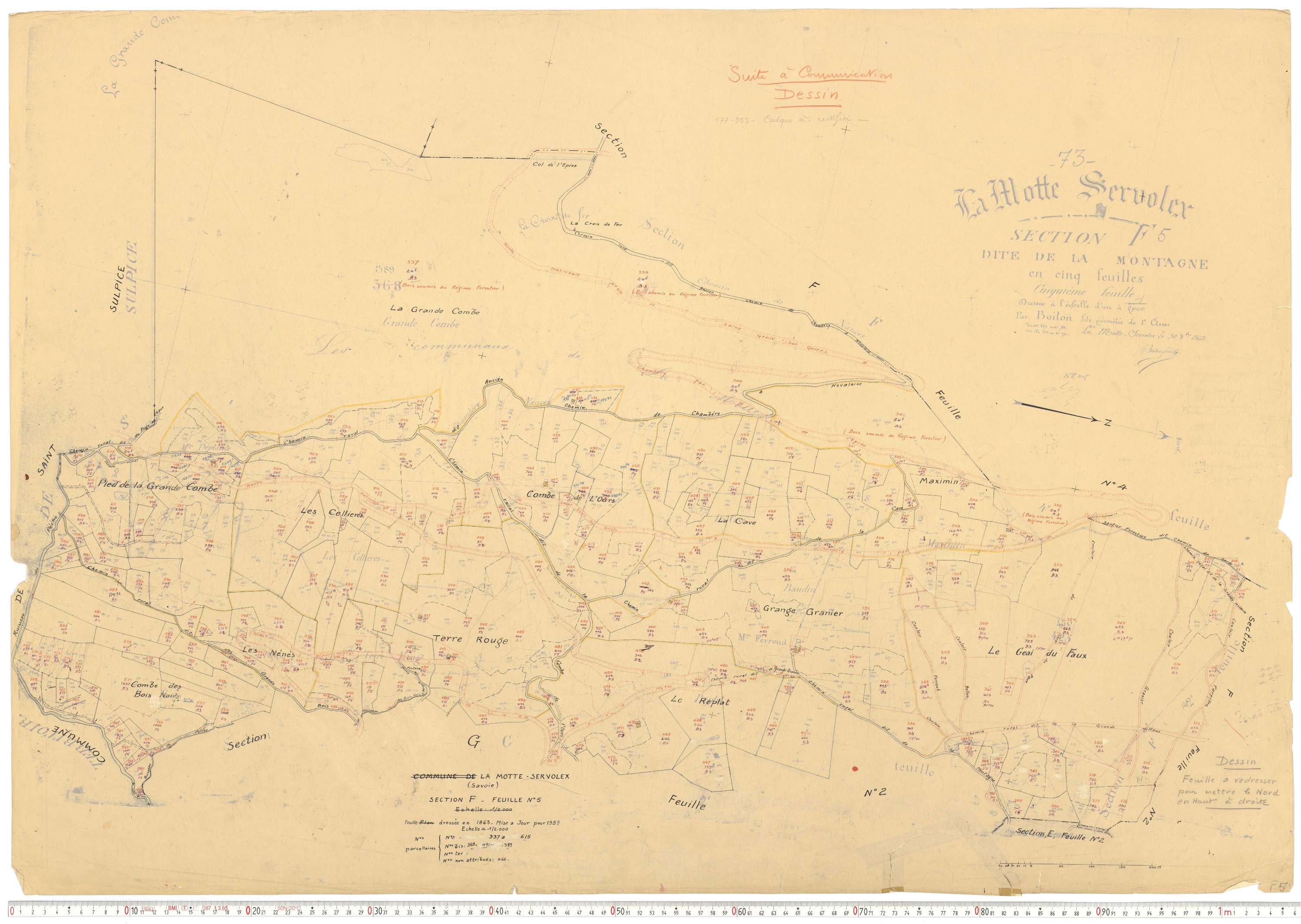 La Motte-Servolex - Cadastre rénové, version de travail (1959).