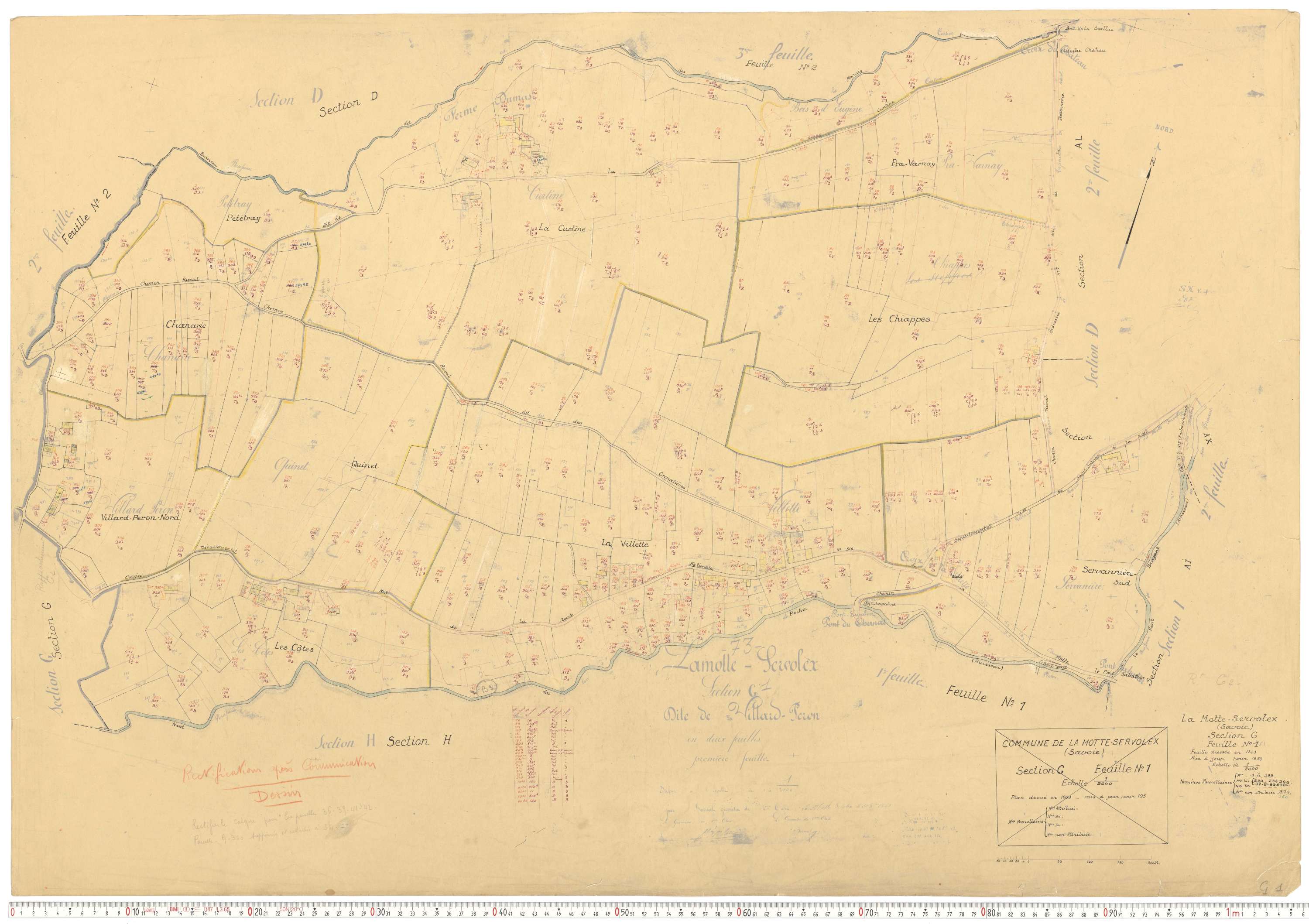 La Motte-Servolex - Cadastre rénové, version de travail (1959).