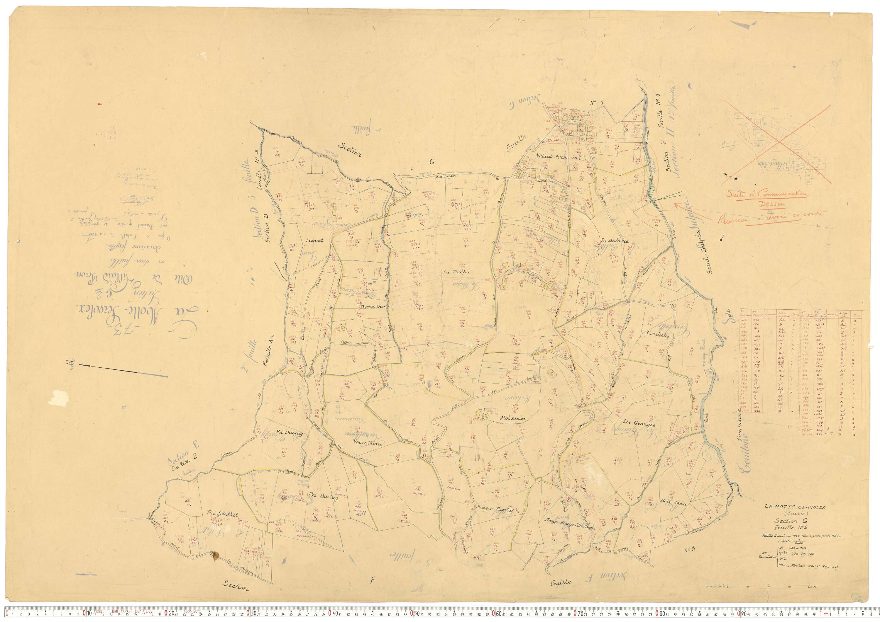 La Motte-Servolex - Cadastre rénové, version de travail (1959).
