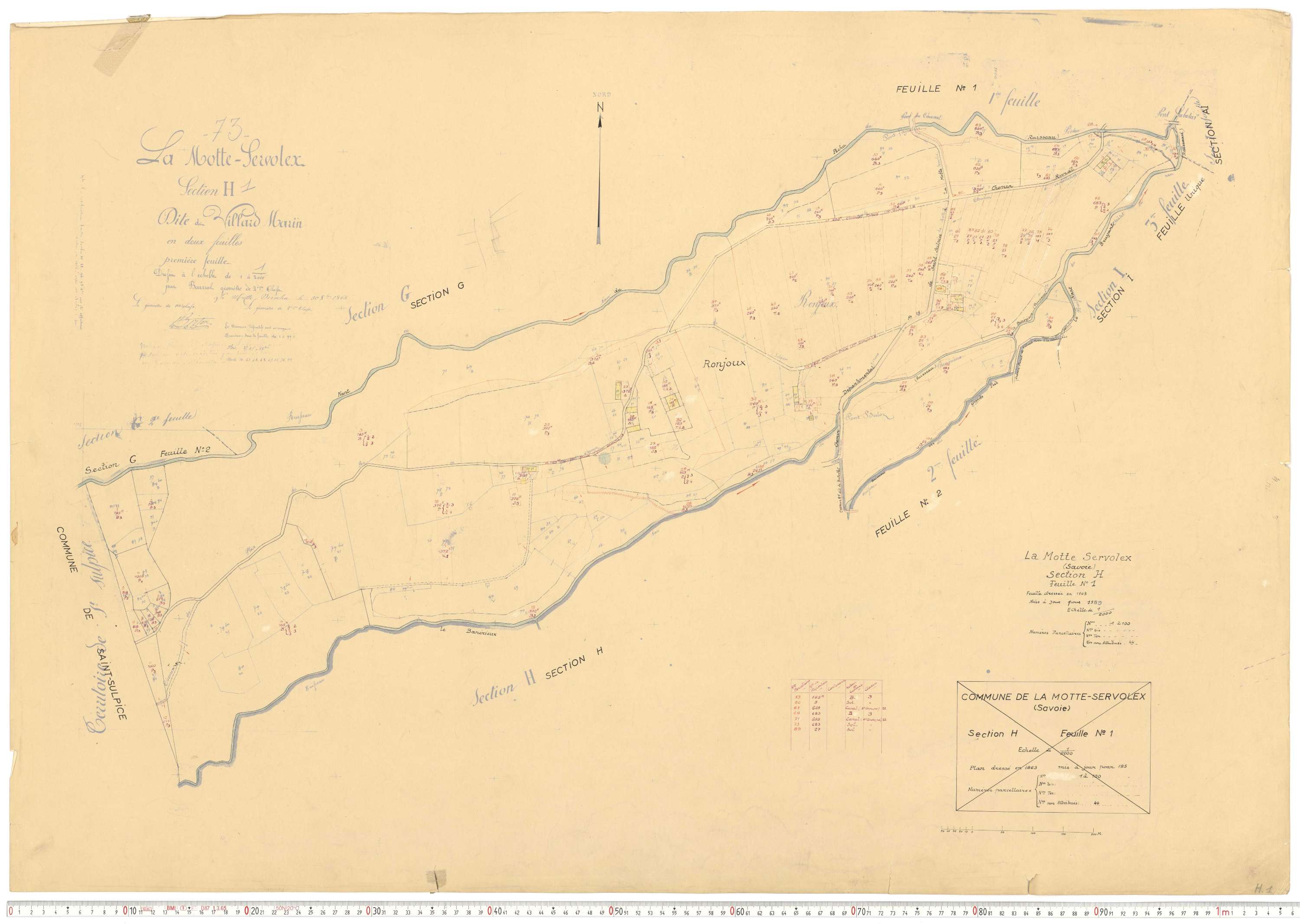 La Motte-Servolex - Cadastre rénové, version de travail (1959).
