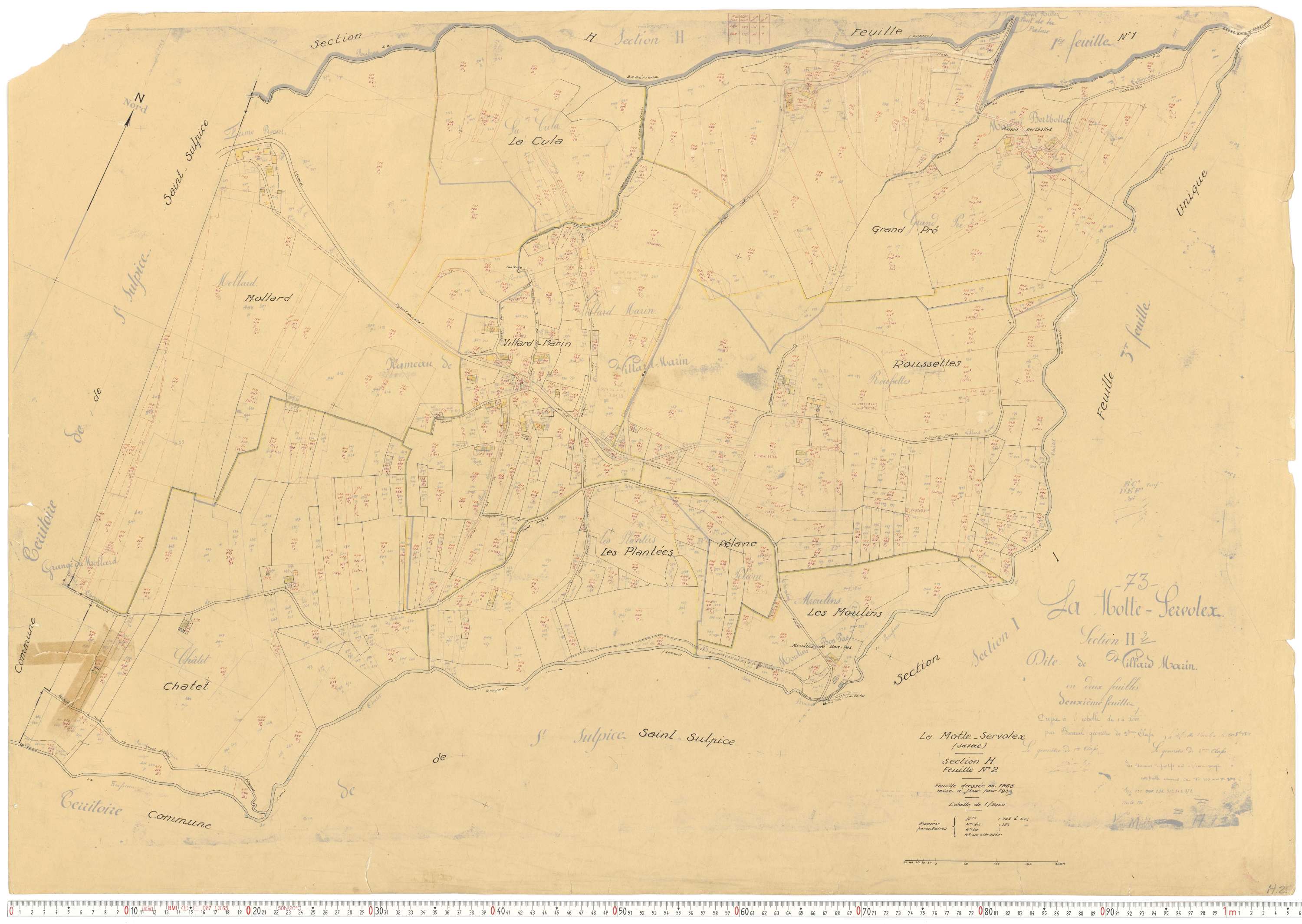 La Motte-Servolex - Cadastre rénové, version de travail (1959).