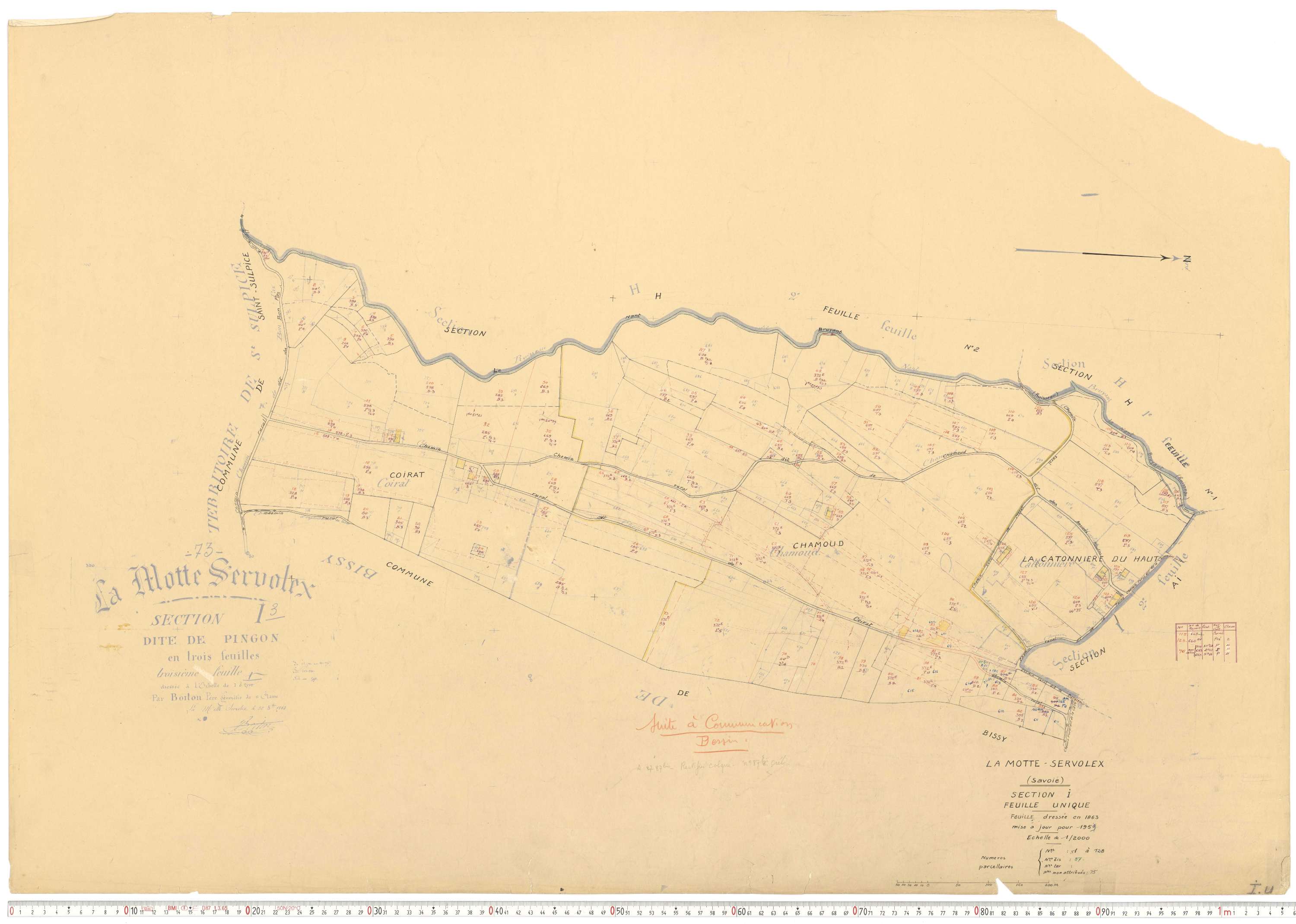 La Motte-Servolex - Cadastre rénové, version de travail (1959).