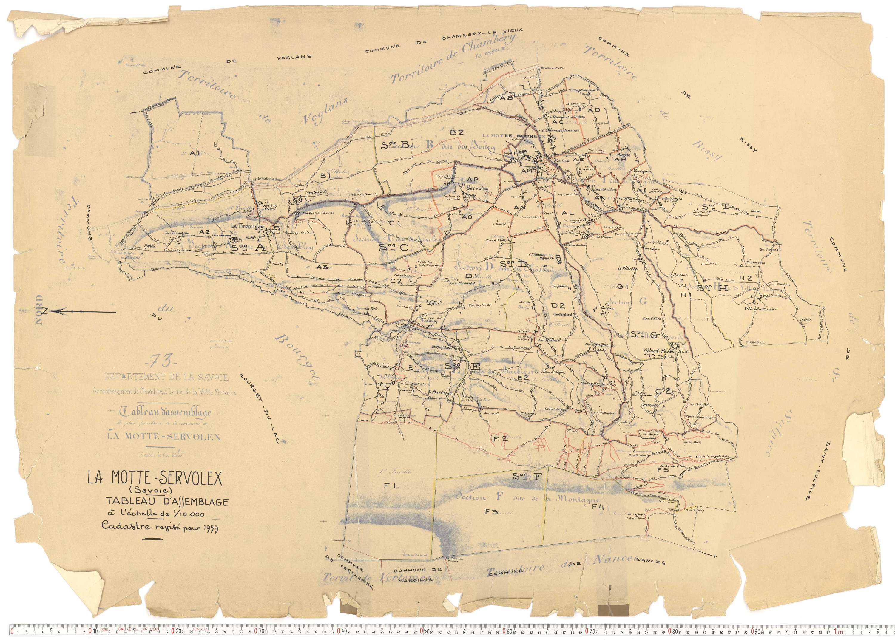 La Motte-Servolex - Cadastre rénové, version de travail (1959).