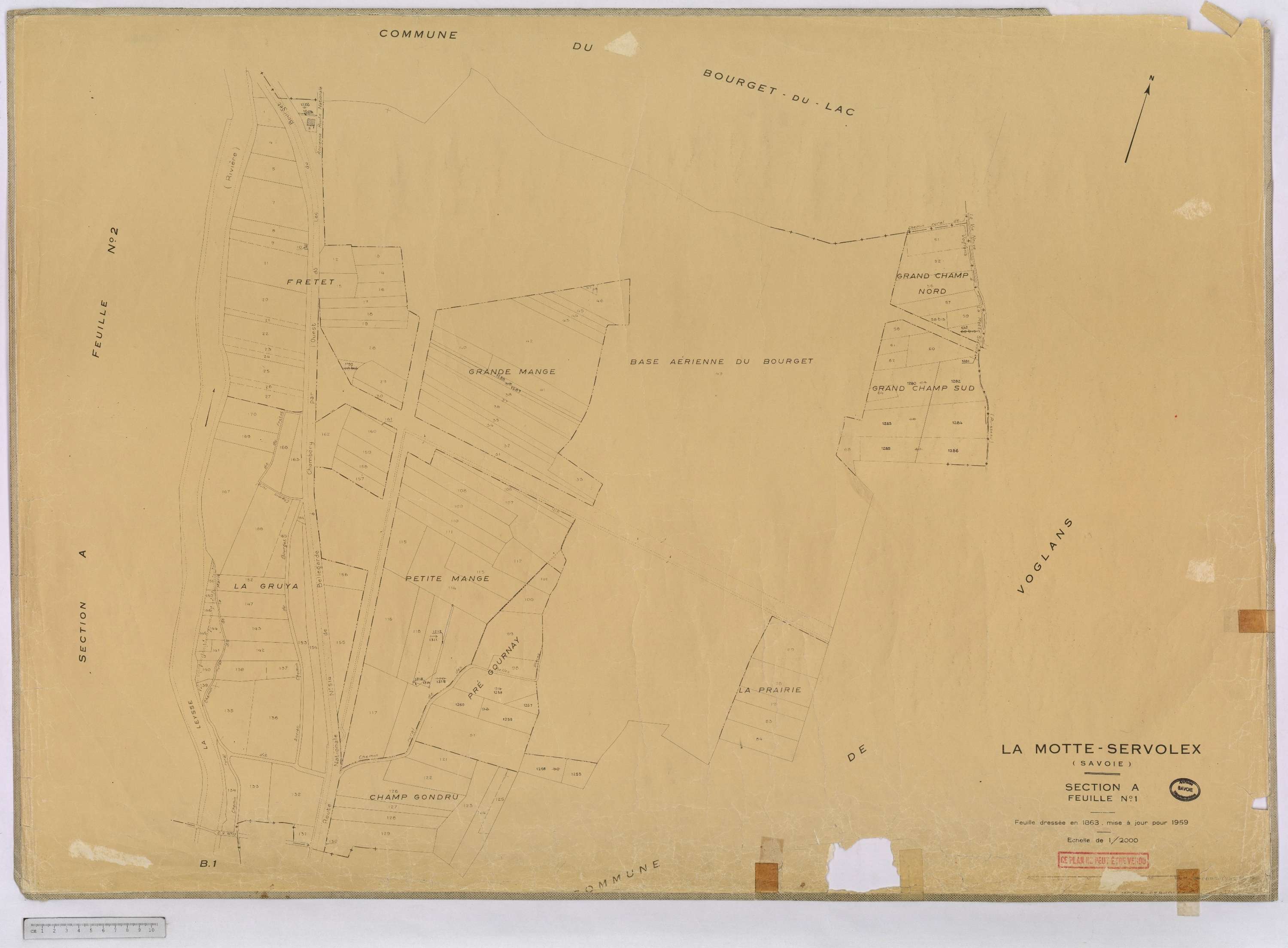 La Motte-Servolex - Cadastre rénové, version définitive (1959).