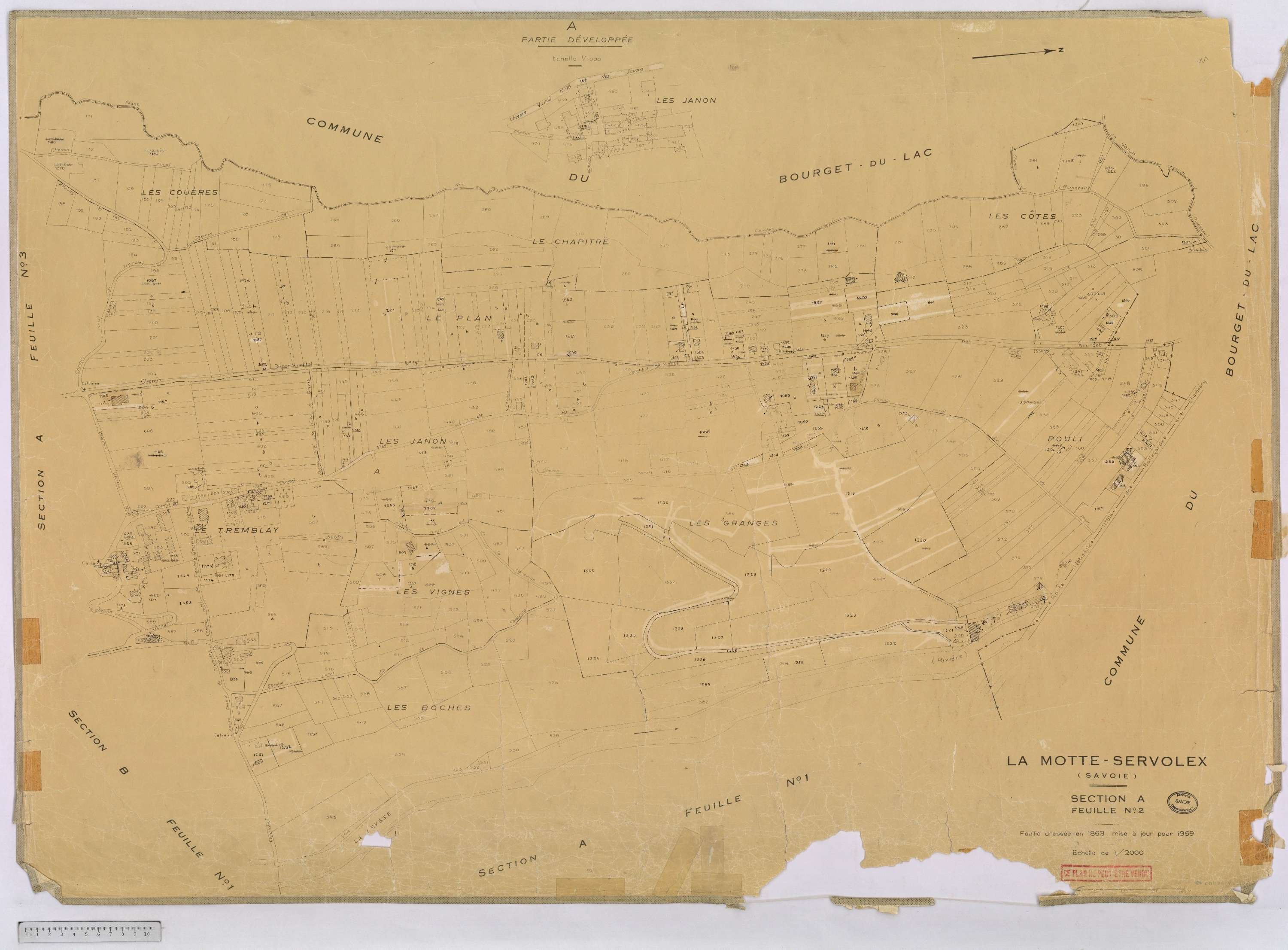 La Motte-Servolex - Cadastre rénové, version définitive (1959).