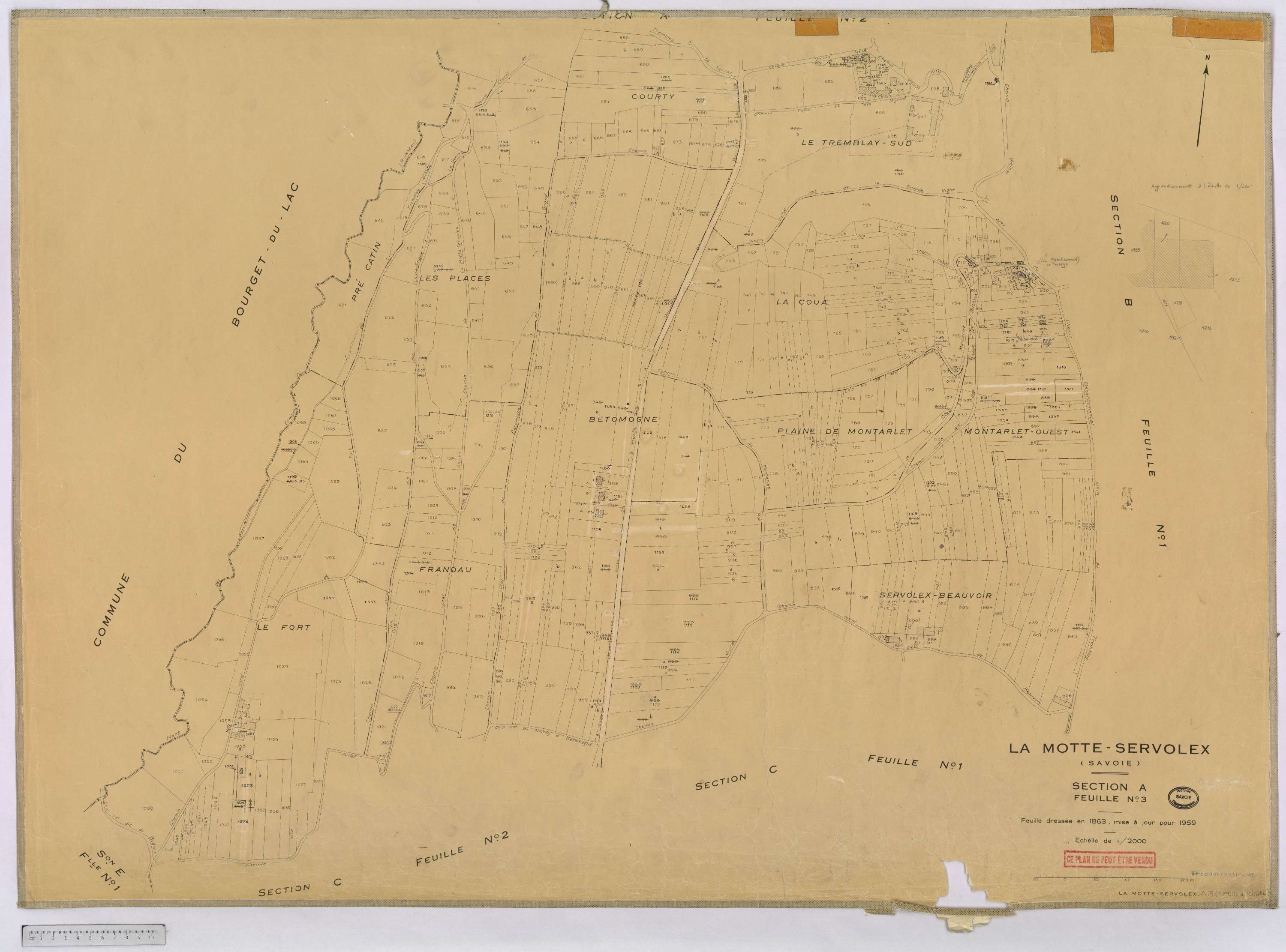 La Motte-Servolex - Cadastre rénové, version définitive (1959).