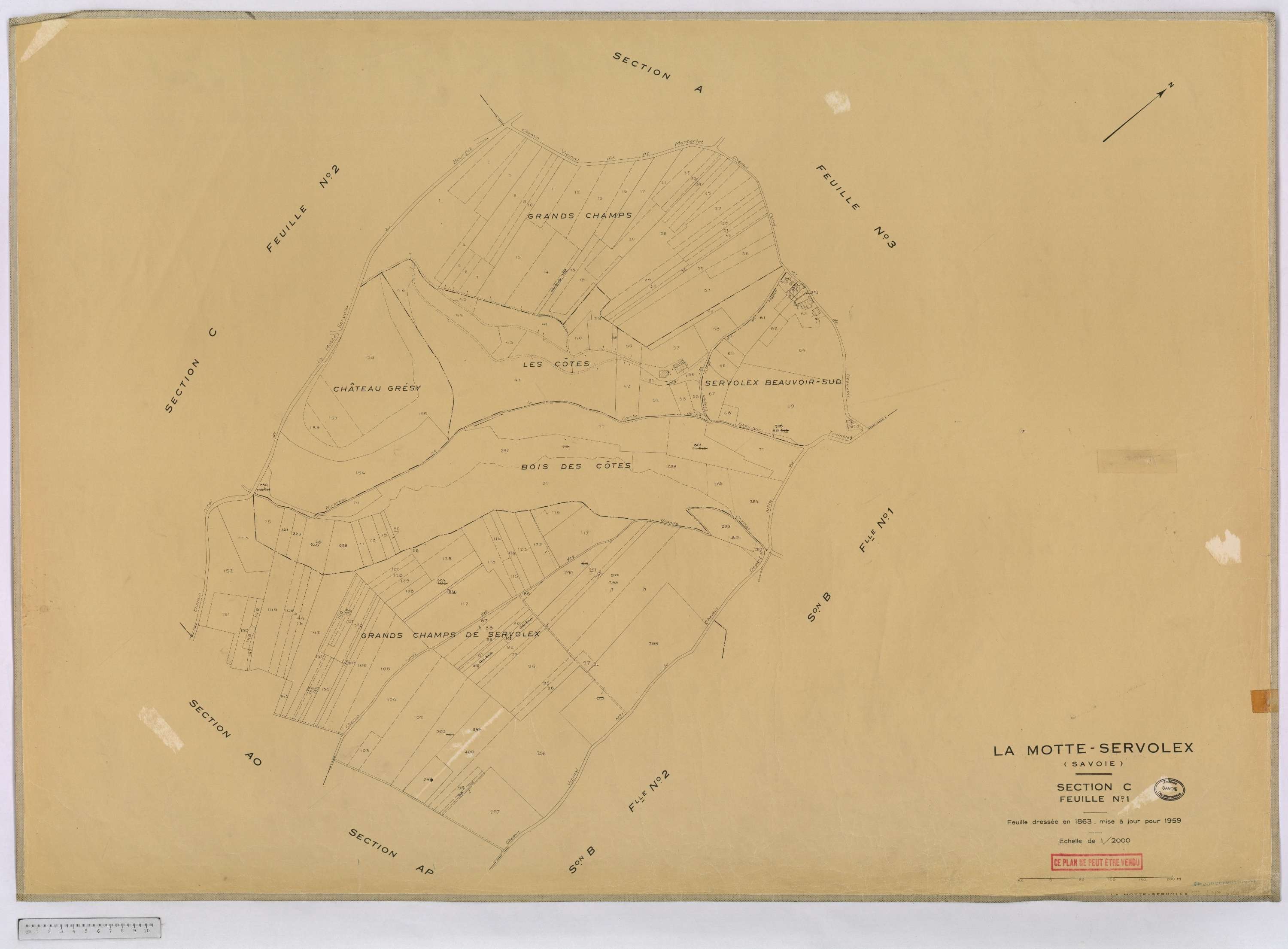La Motte-Servolex - Cadastre rénové, version définitive (1959).