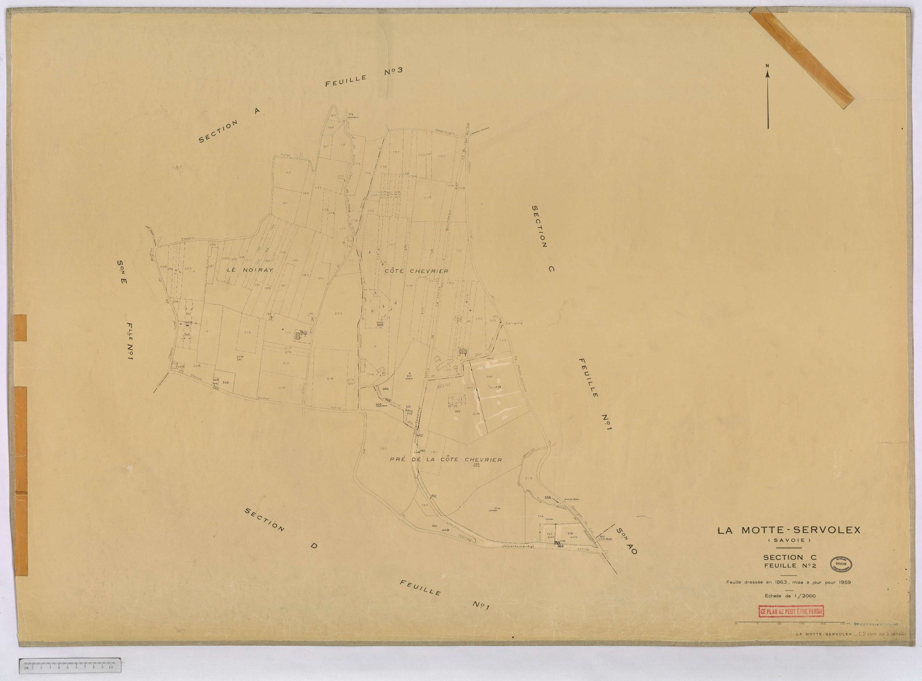 La Motte-Servolex - Cadastre rénové, version définitive (1959).