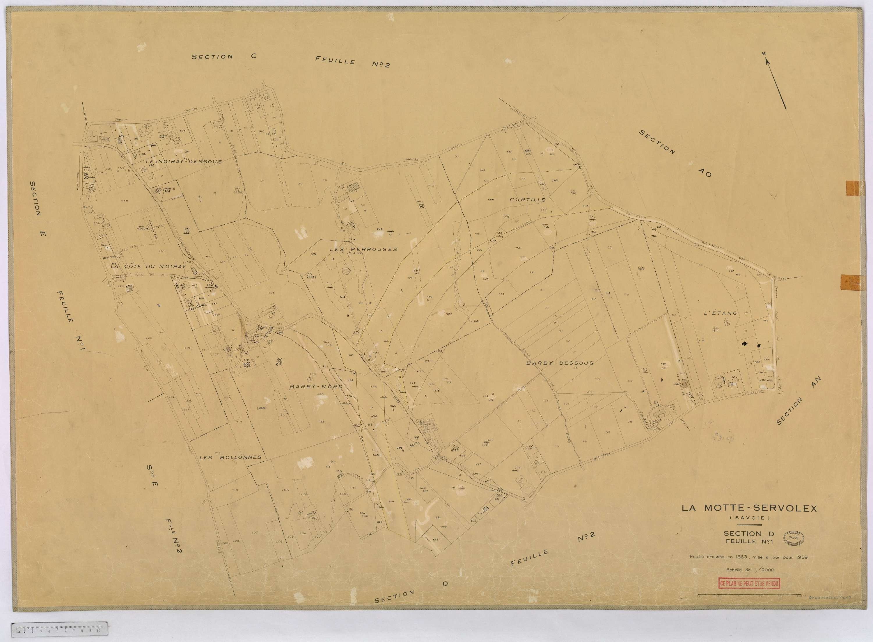 La Motte-Servolex - Cadastre rénové, version définitive (1959).