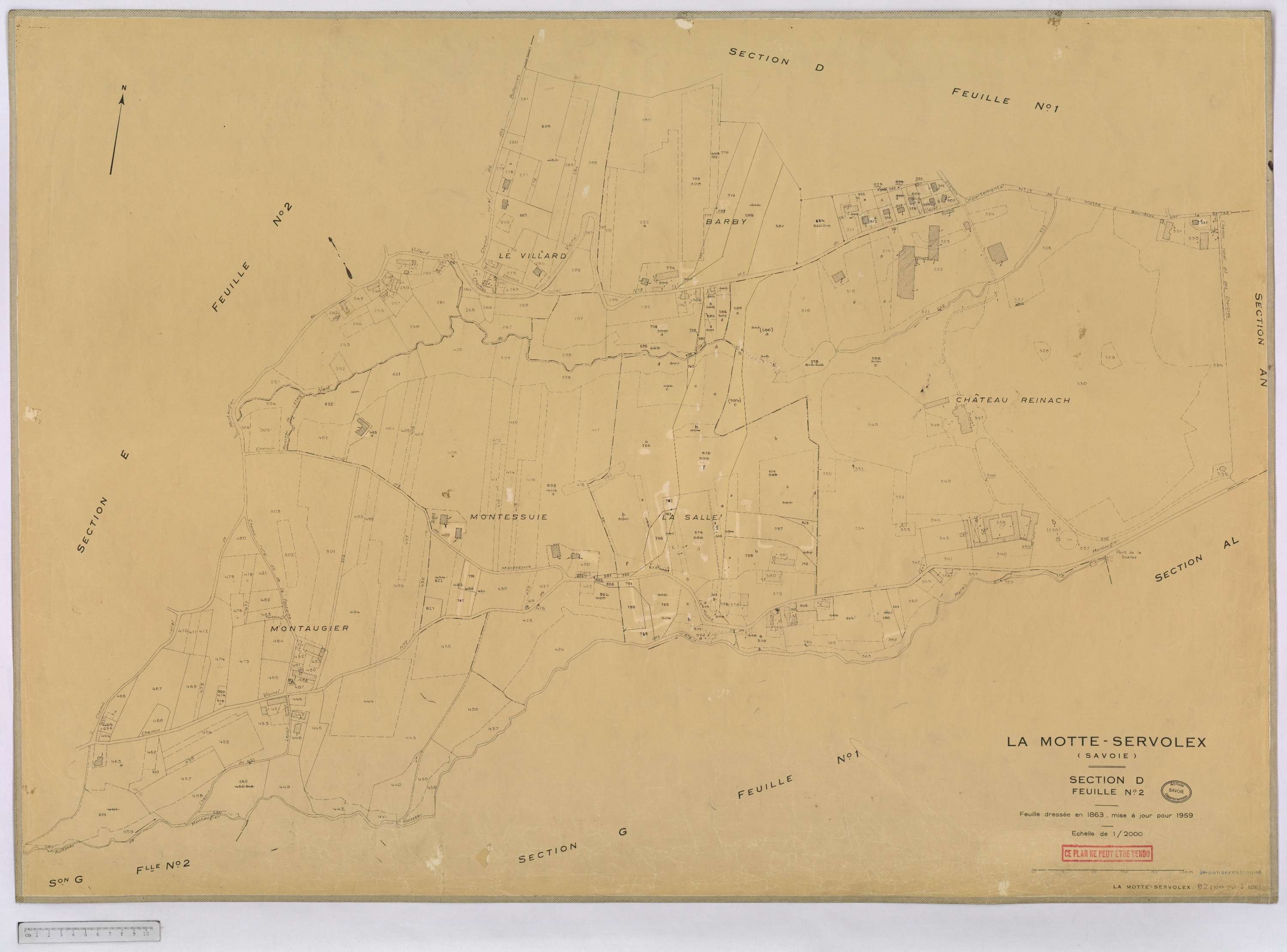 La Motte-Servolex - Cadastre rénové, version définitive (1959).